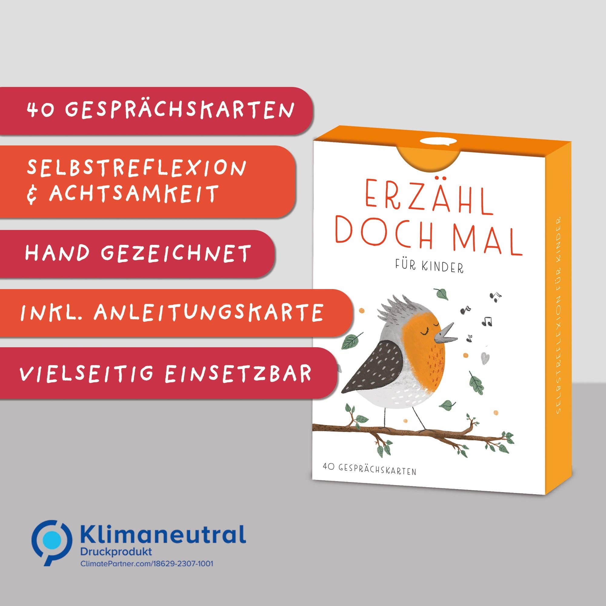 Erzähl doch mal – Gesprächskarten für Kinder Rüsselfuchs - malmichbunt.de