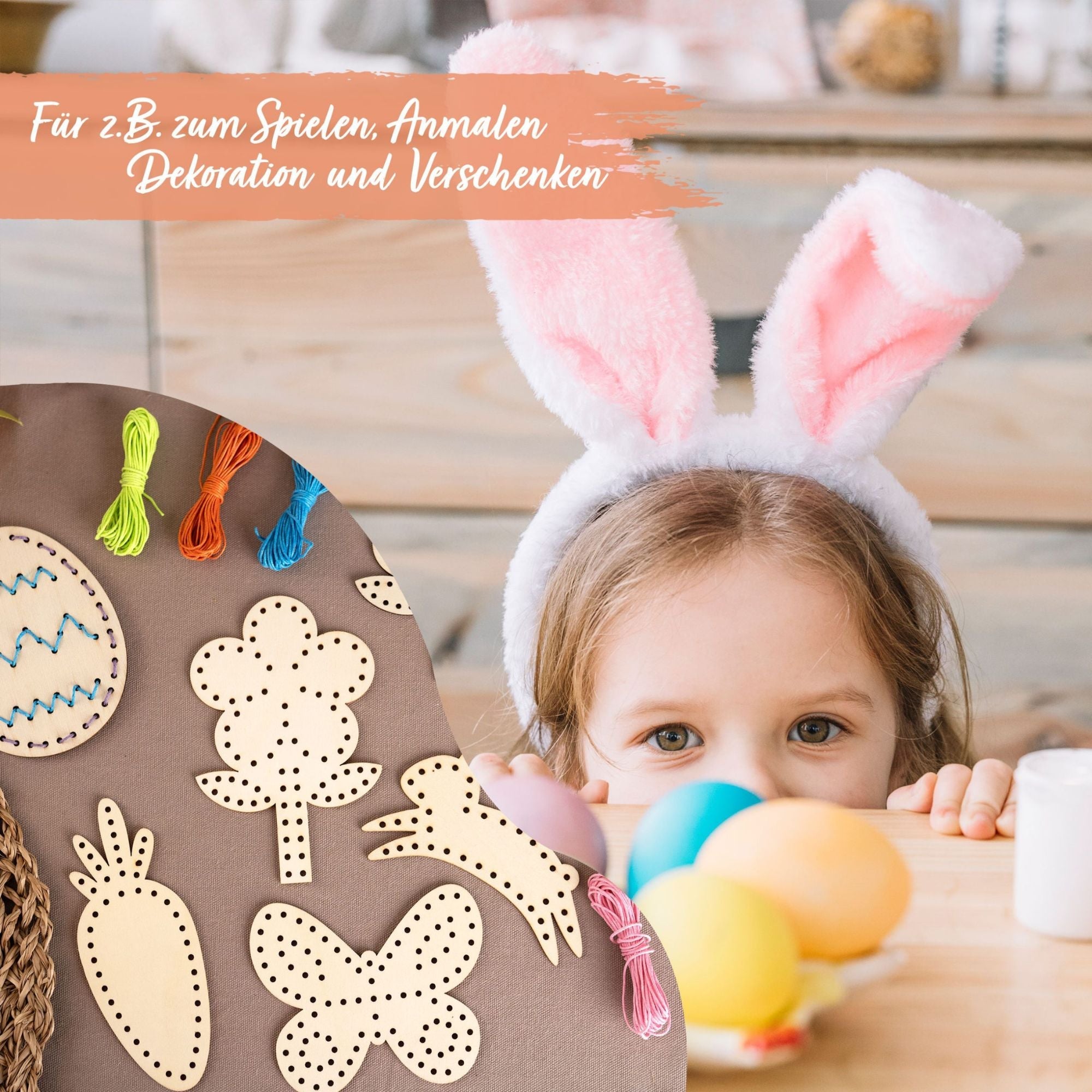 Fädelset aus Holz zu Ostern Papierdrachen - malmichbunt.de