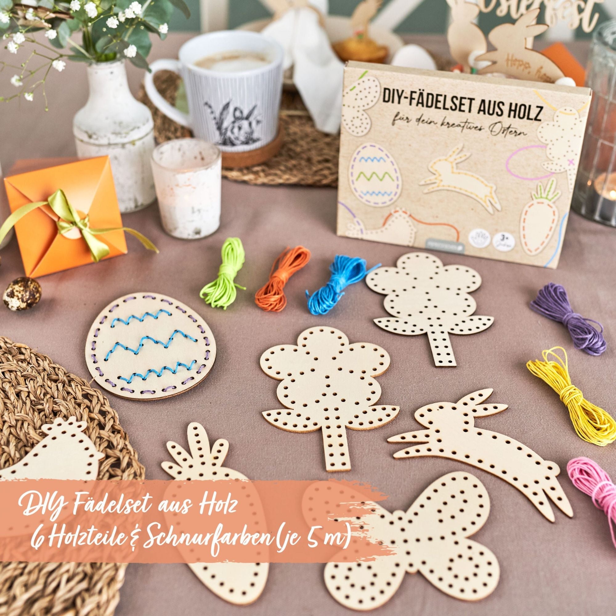 Fädelset aus Holz zu Ostern Papierdrachen - malmichbunt.de