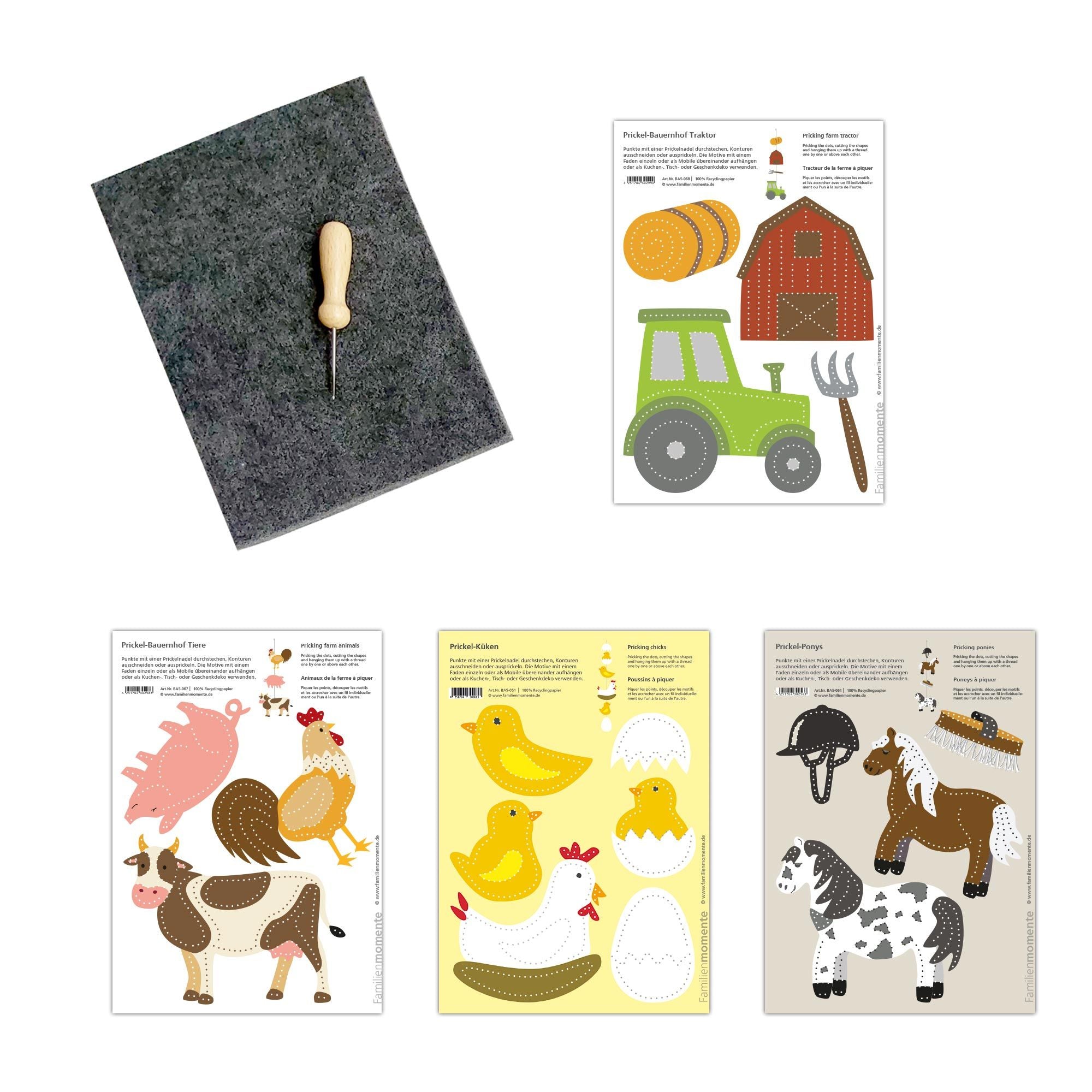 Prickeln für Kinder - Prickelset Bauernhof