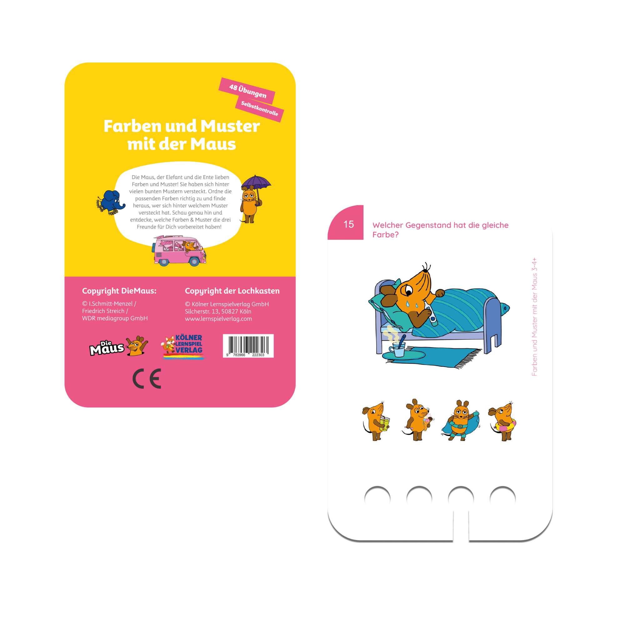 Farben und Muster mit der Maus 3 - 4+ - Übungen für den Lochkasten Lernspielverlag - malmichbunt.de