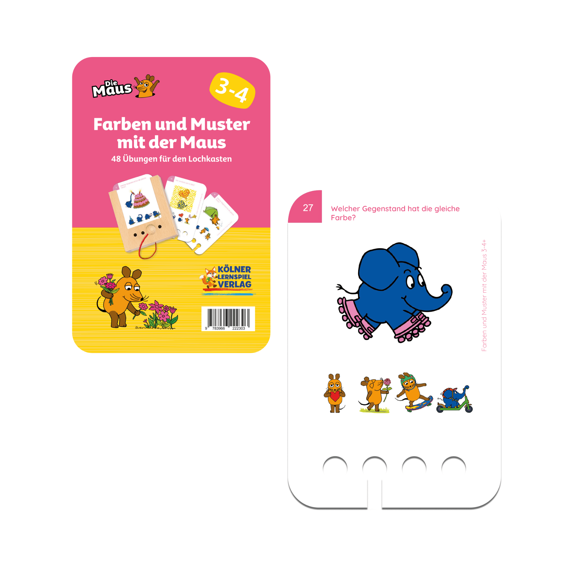 Farben und Muster mit der Maus 3 - 4+ - Übungen für den Lochkasten Lernspielverlag - malmichbunt.de