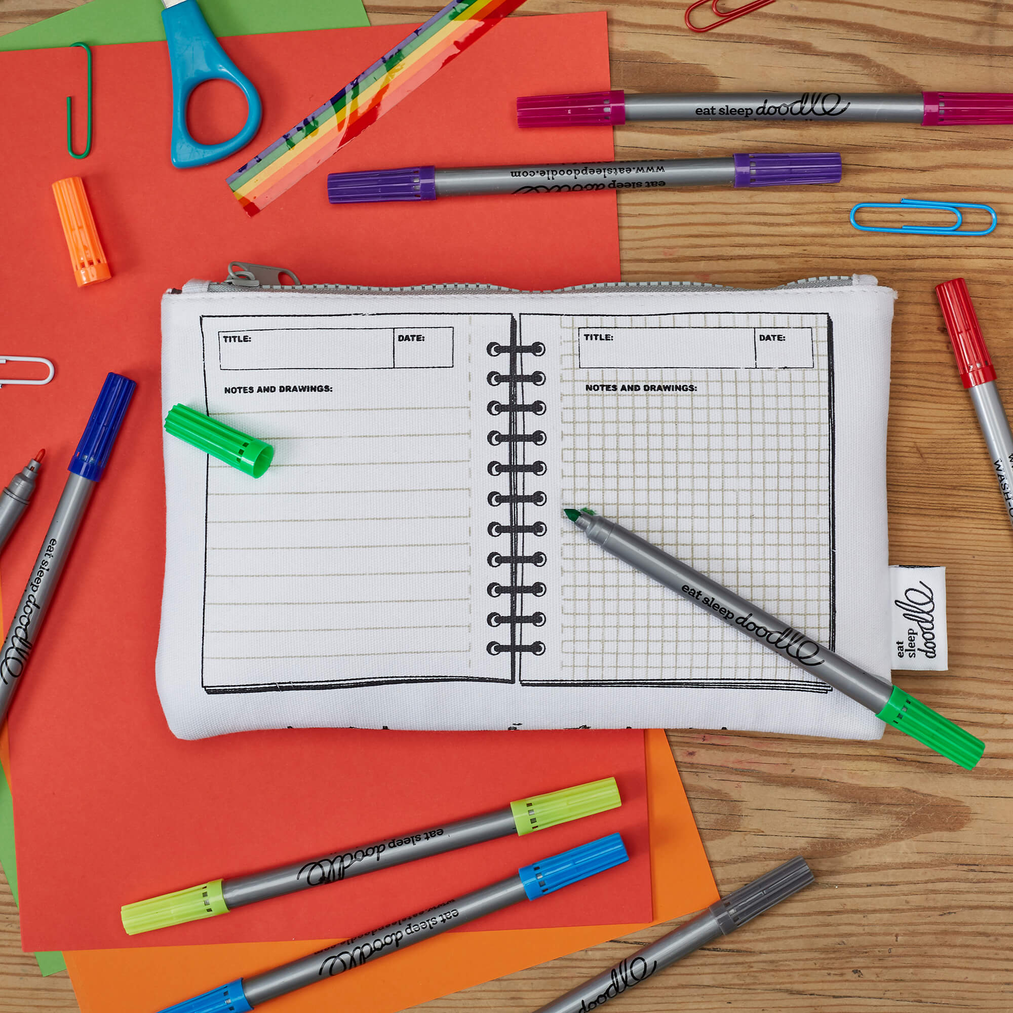 Federmappe zum Ausmalen Dinosaurier EatSleepDoddle - malmichbunt.de