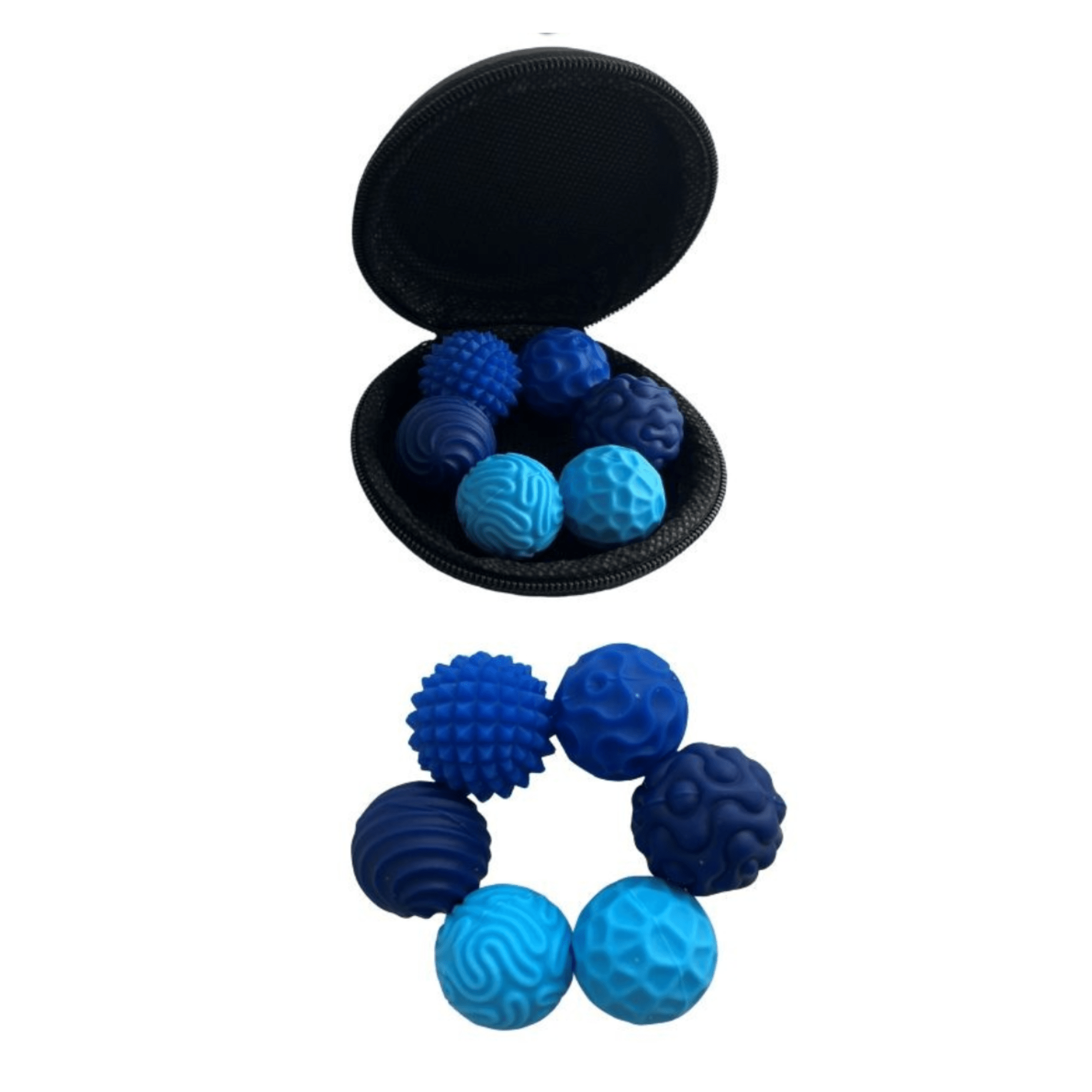 FidgNetics - 6 magnetische Antistress - Kugeln blau Funtrading - malmichbunt.de