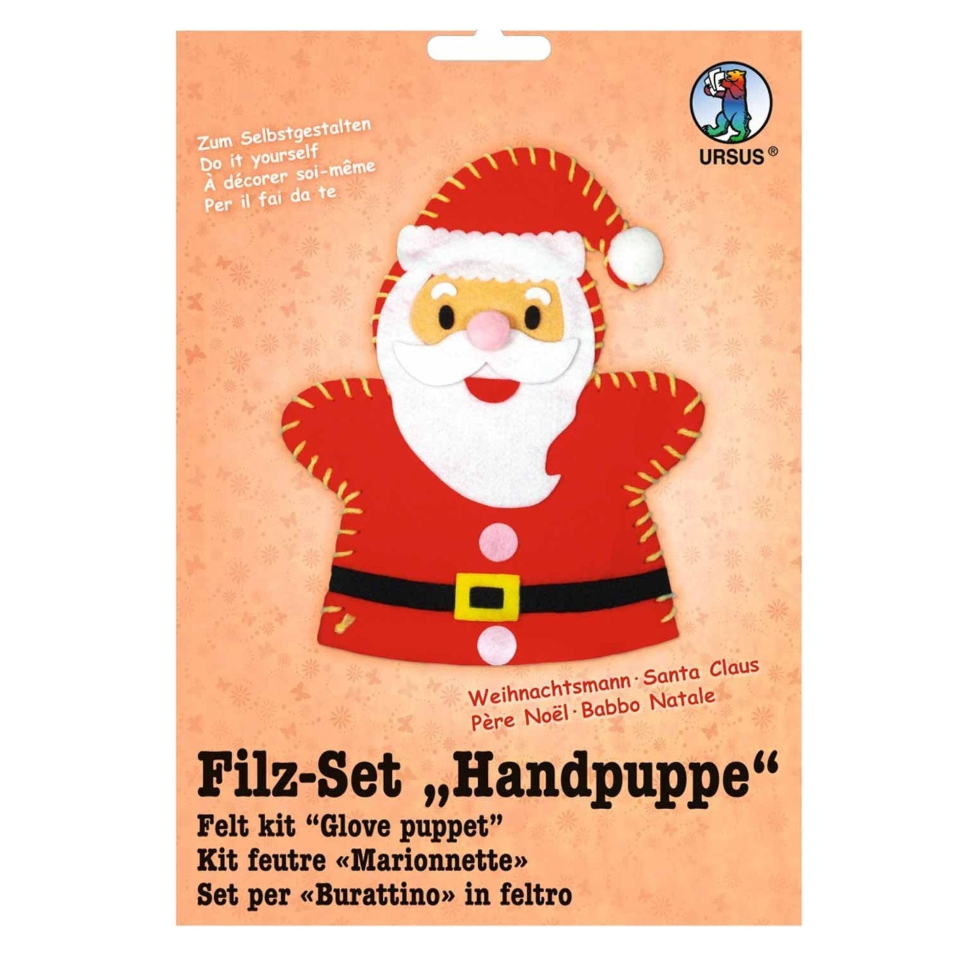 Filz - Set "Handpuppe Weihnachtsmann" Ursus - malmichbunt.de