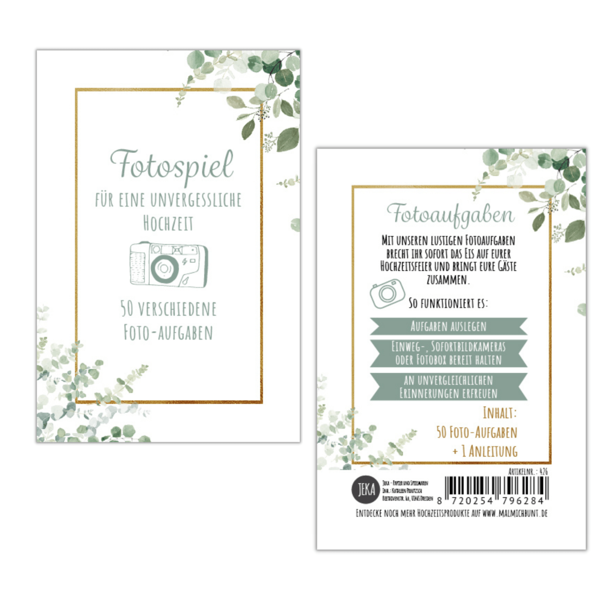 Fotospiel Hochzeit - 50 Fotoaufgaben Jeka - malmichbunt.de