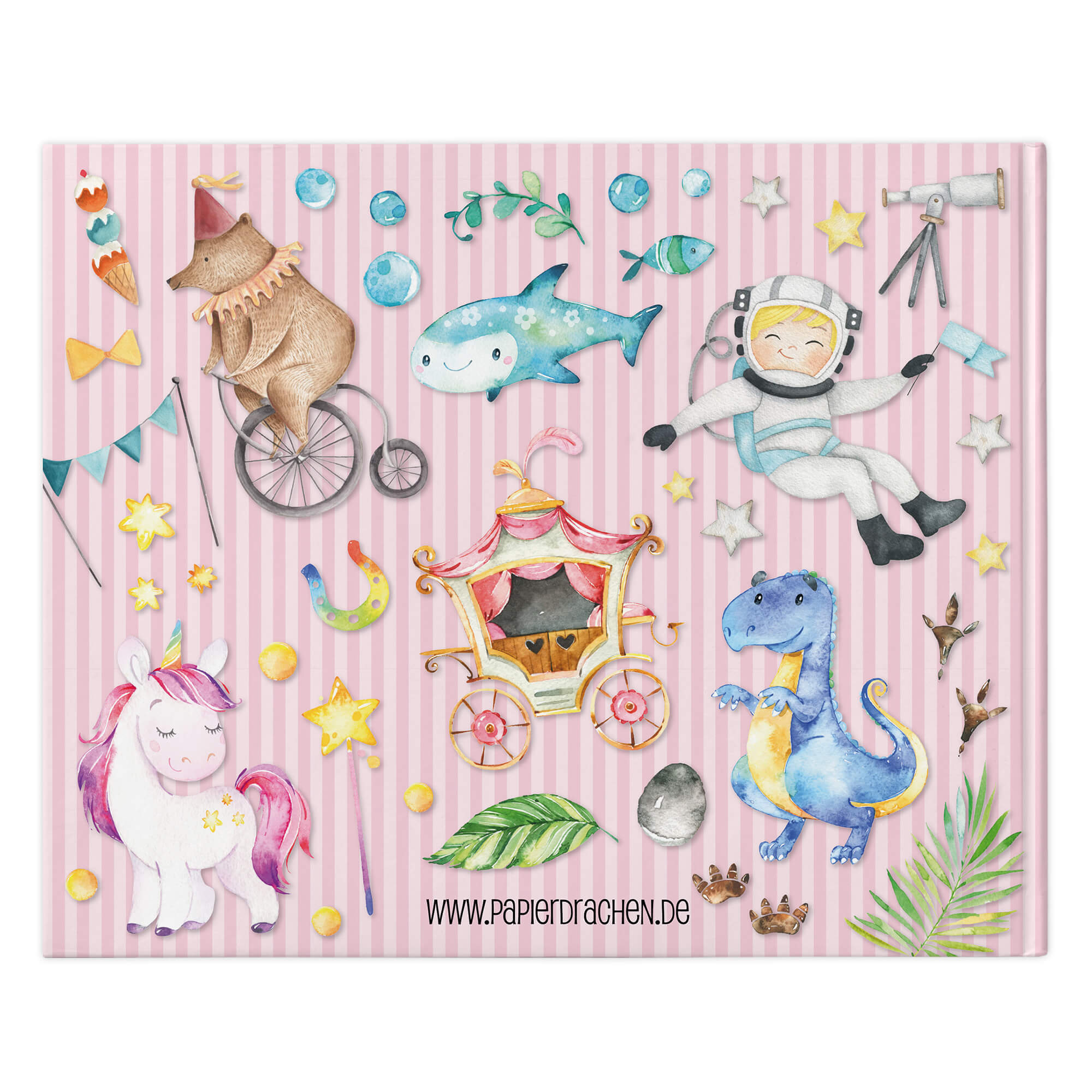 Freundebuch Kindergarten - Rosa Papierdrachen - malmichbunt.de