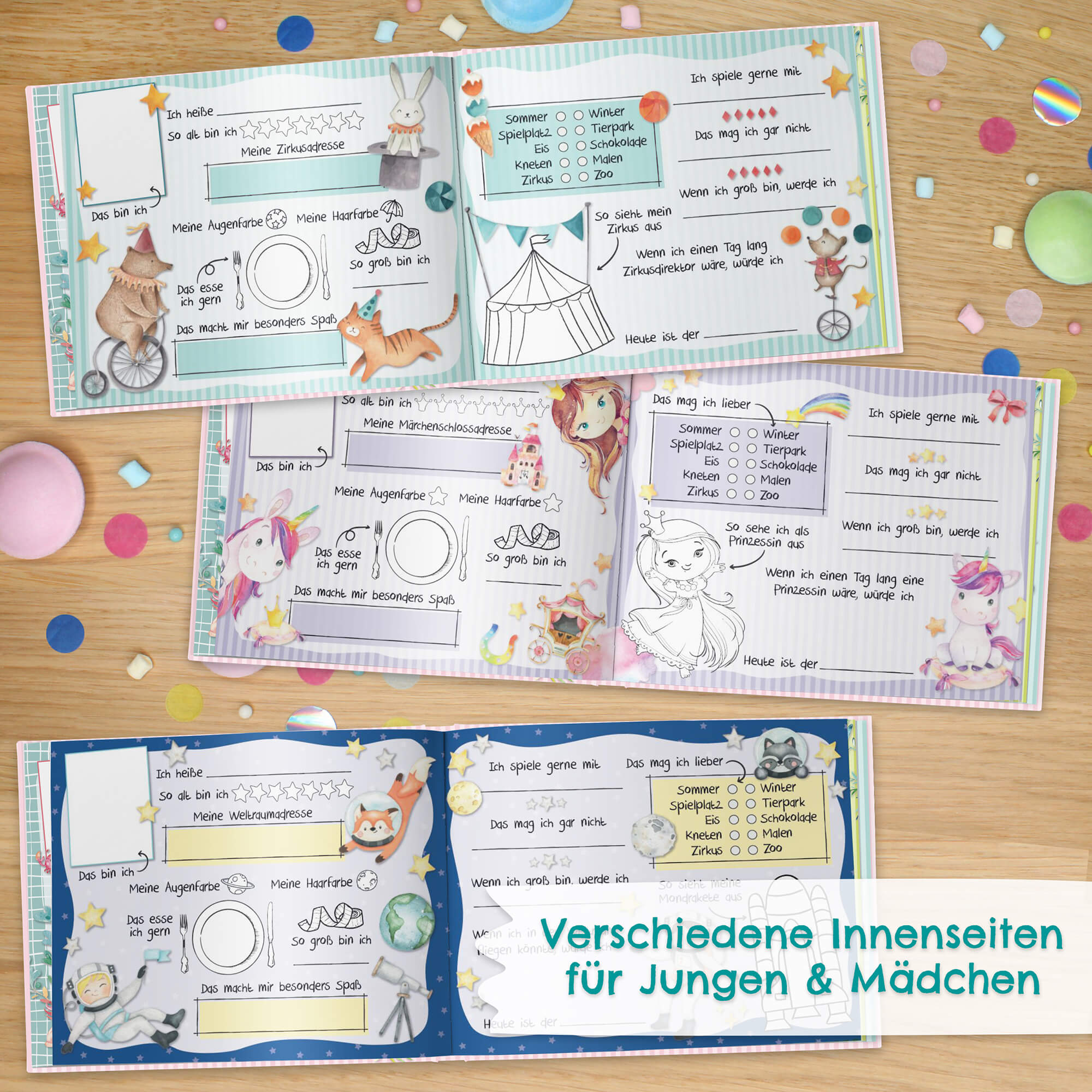 Freundebuch Kindergarten - Türkis Papierdrachen - malmichbunt.de