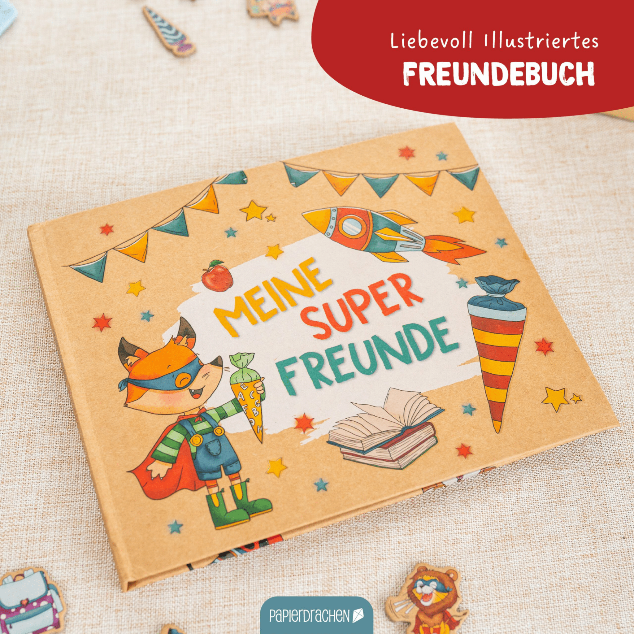 Freundebuch - meine Superfreunde Papierdrachen - malmichbunt.de