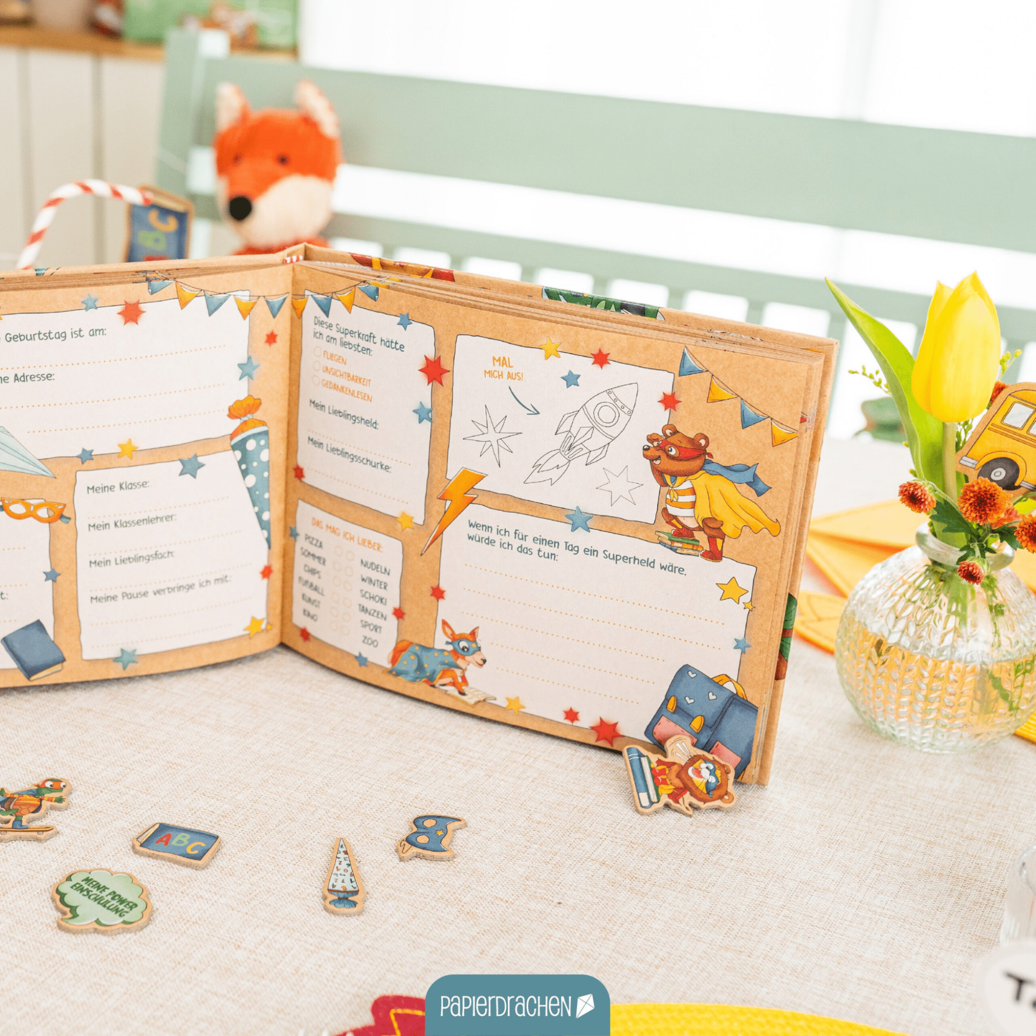 Freundebuch - meine Superfreunde Papierdrachen - malmichbunt.de