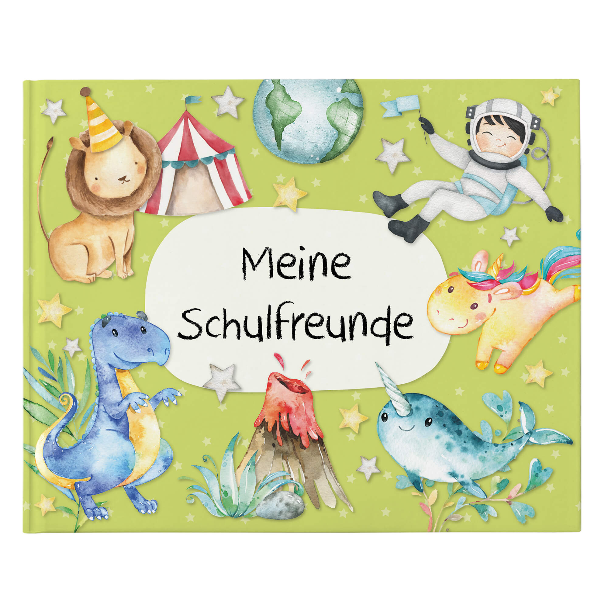 Freundebuch Schule - Grün Papierdrachen - malmichbunt.de