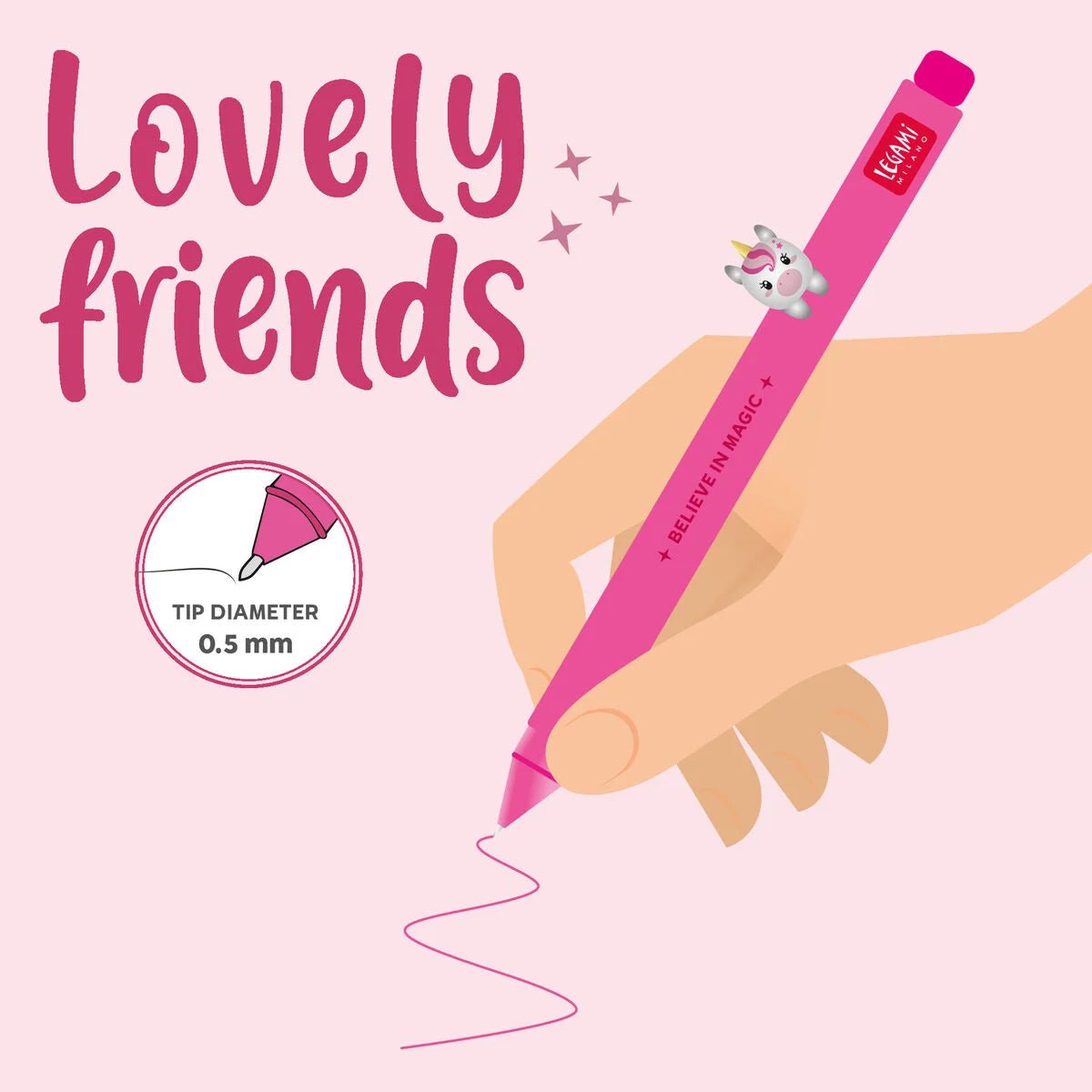 Gelstift Lovely Friends - Einhorn Legami - malmichbunt.de