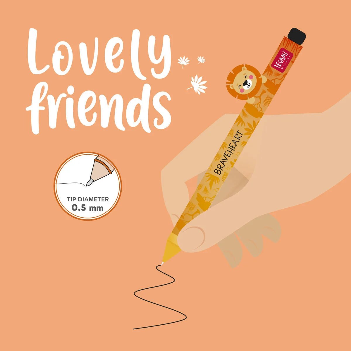 Gelstift Lovely Friends - Löwe Legami - malmichbunt.de