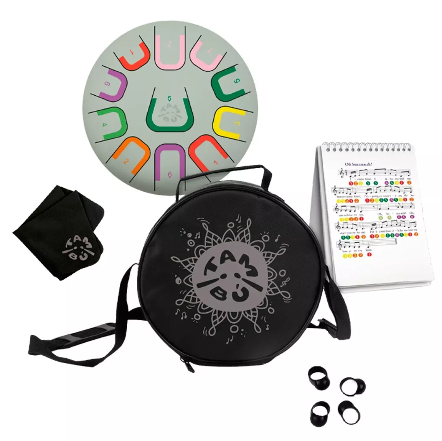 Große Zungentrommel Tambu Steel Drum - Earth Harmony (Green) JuegaConmigo - malmichbunt.de