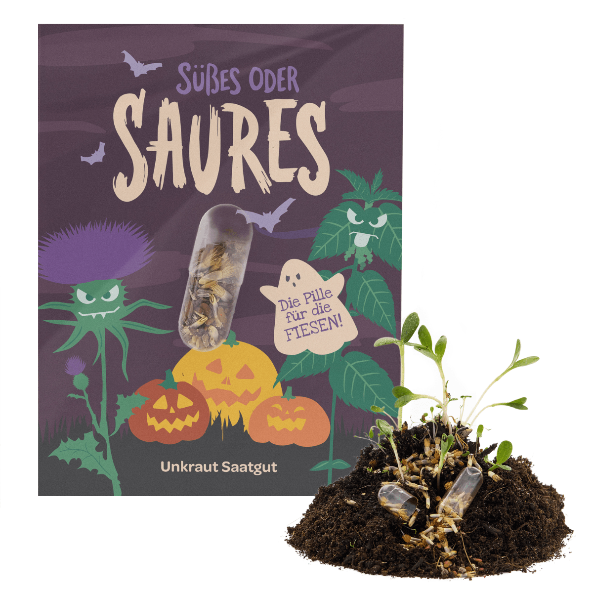 Halloween Saatpille "Süßes oder Saures" - Saures TDJ Stadtgärtner GmbH - malmichbunt.de
