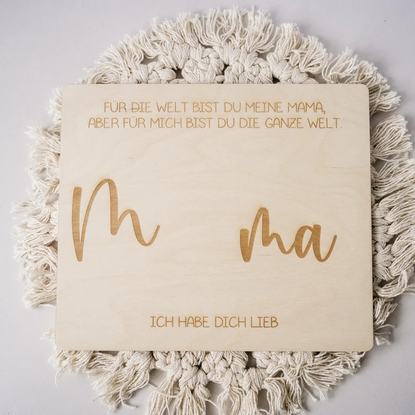 Handabdruck Brettchen Mama – Persönliches Holzgeschenk (1 Kind) Alicas Schlawiner - malmichbunt.de