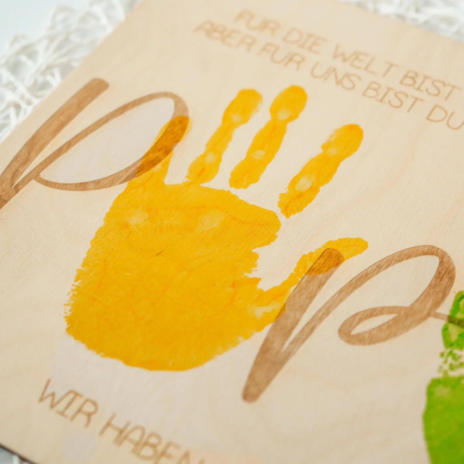 Handabdruck Brettchen Papa – Persönliches Holzgeschenk (mehrere Kinder) Alicas Schlawiner - malmichbunt.de