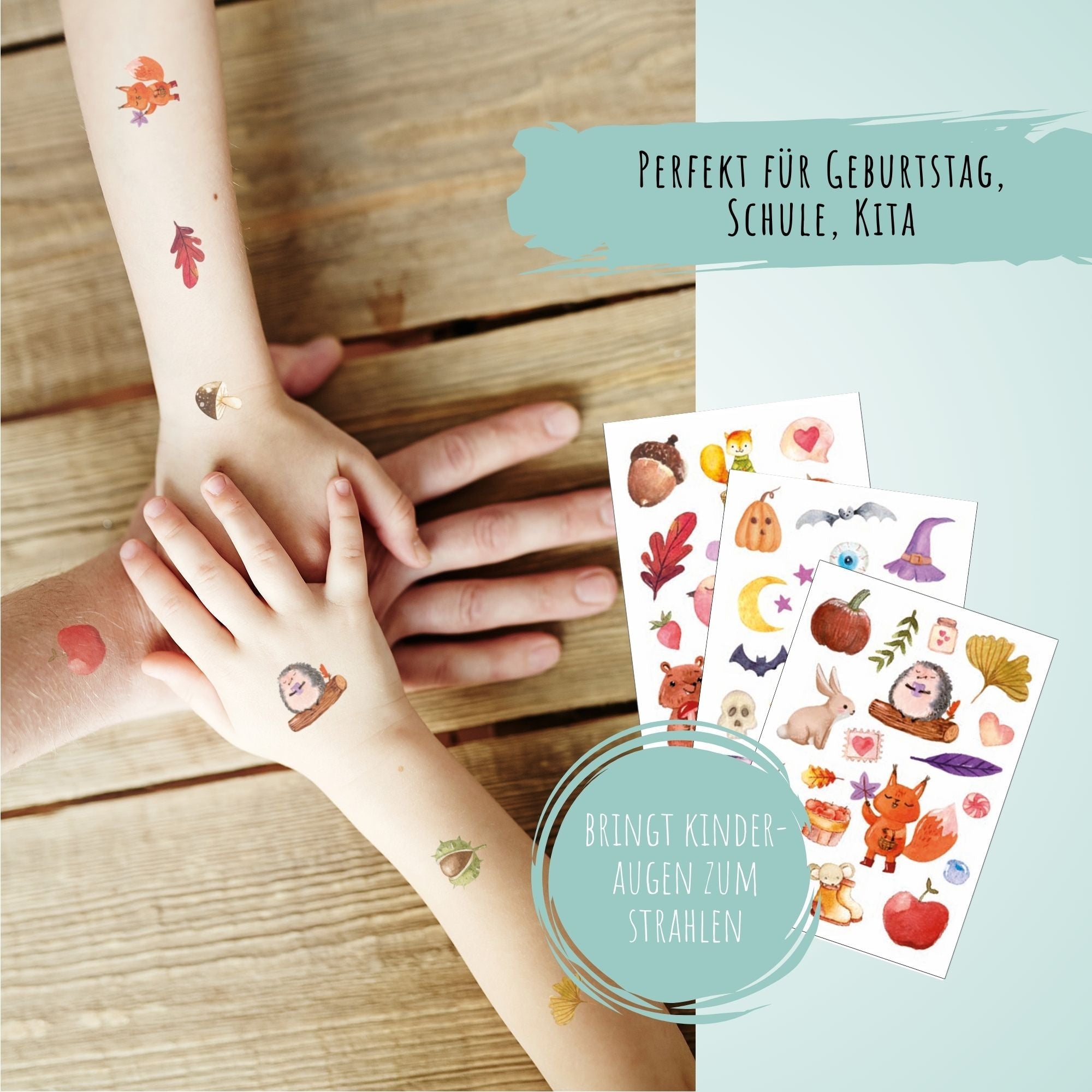 Herbst Kindertattoos - 3 Bögen Jeka - malmichbunt.de