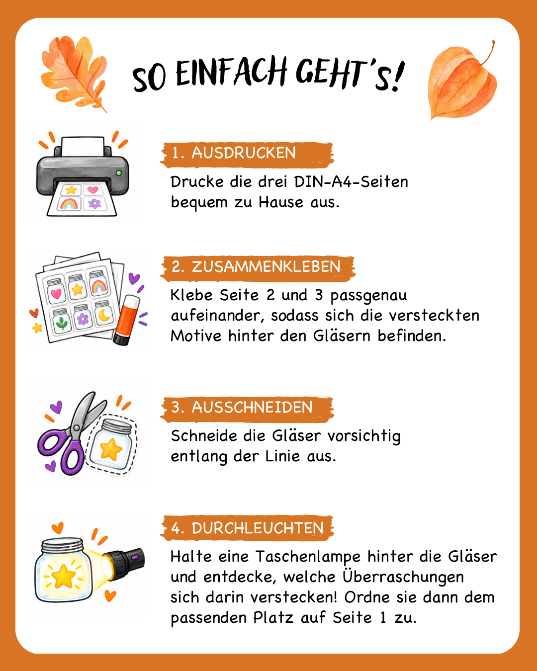 Herbst Taschenlampenspiel zum Ausdrucken Suchspiel - Basteln Herbst | PDF Jeka - malmichbunt.de