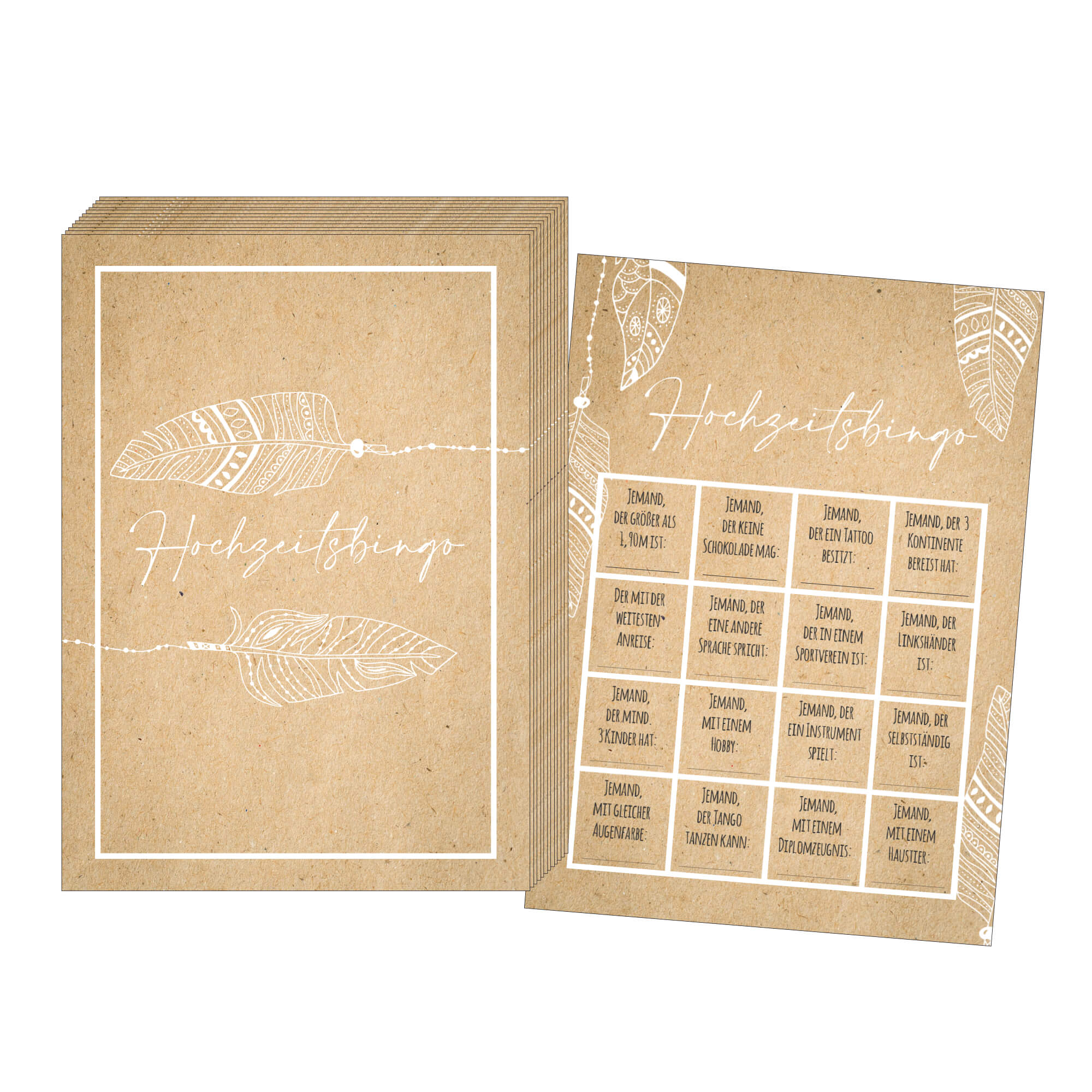 Hochzeitsbingo - Design Boho Jeka - malmichbunt.de