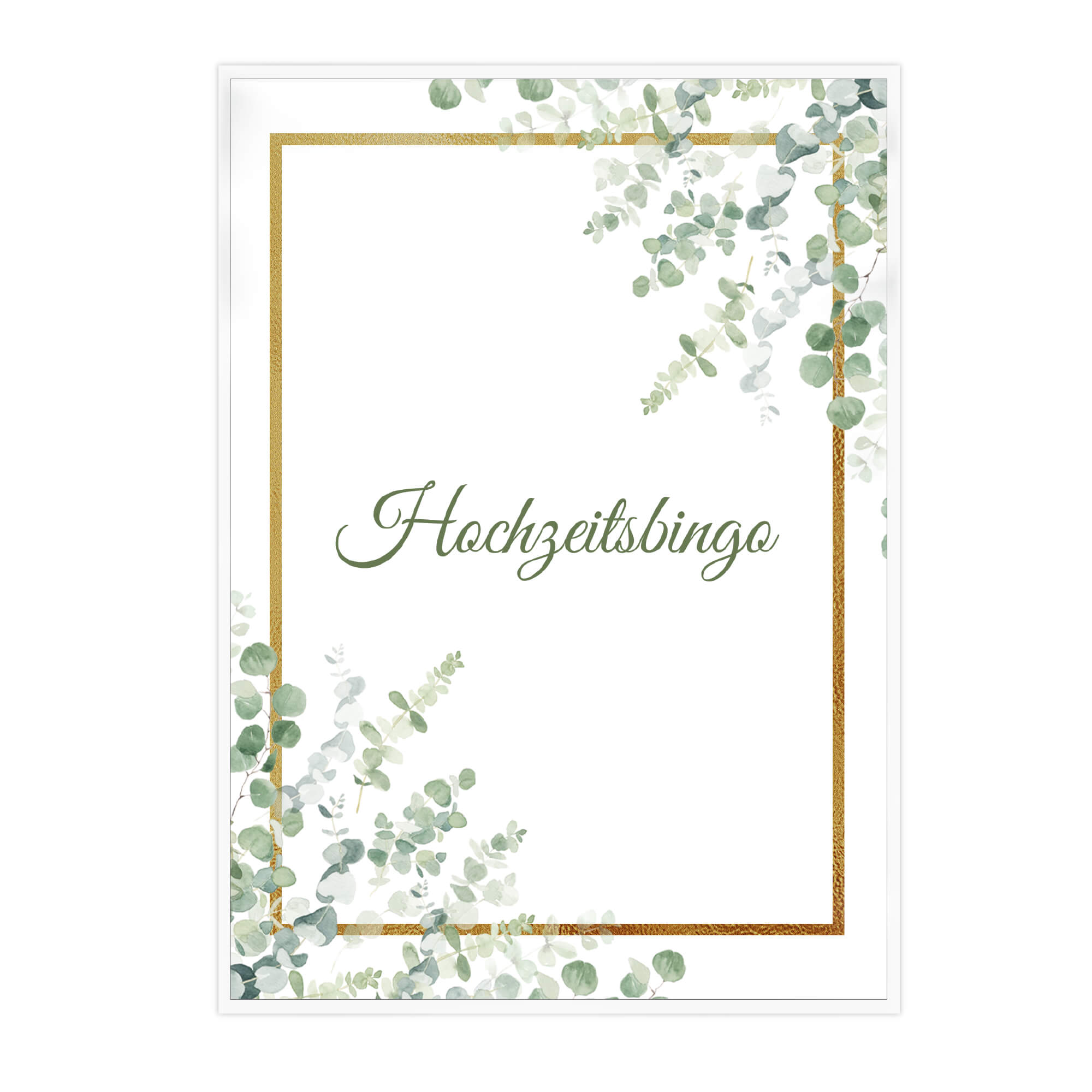 Hochzeitsbingo - Design Grün - Gold Jeka - malmichbunt.de