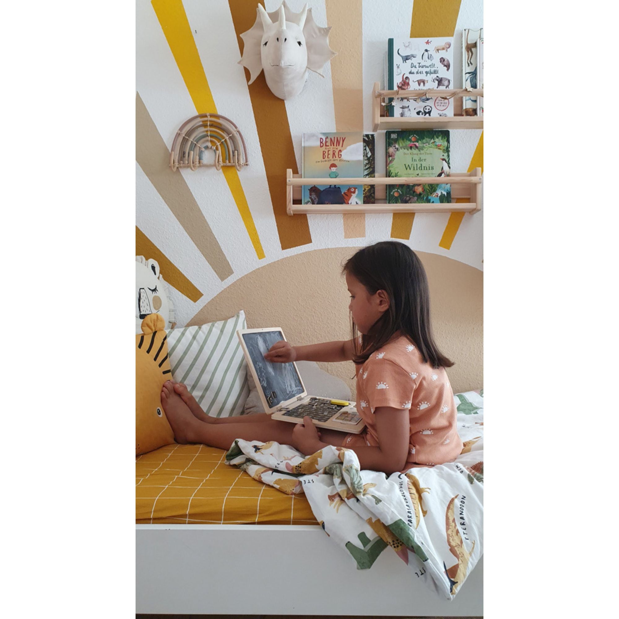 Holz - Laptop mit Magnet - Tafel Small foot - malmichbunt.de