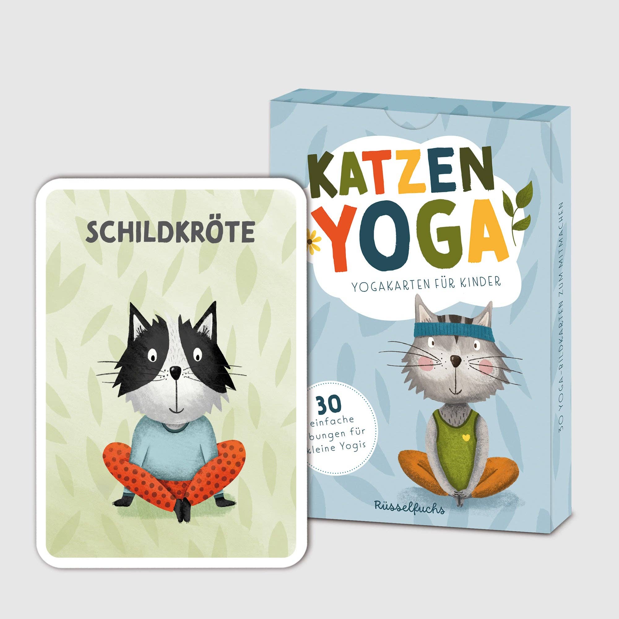 Katzenyoga – Yoga - Karten für Kinder Rüsselfuchs - malmichbunt.de