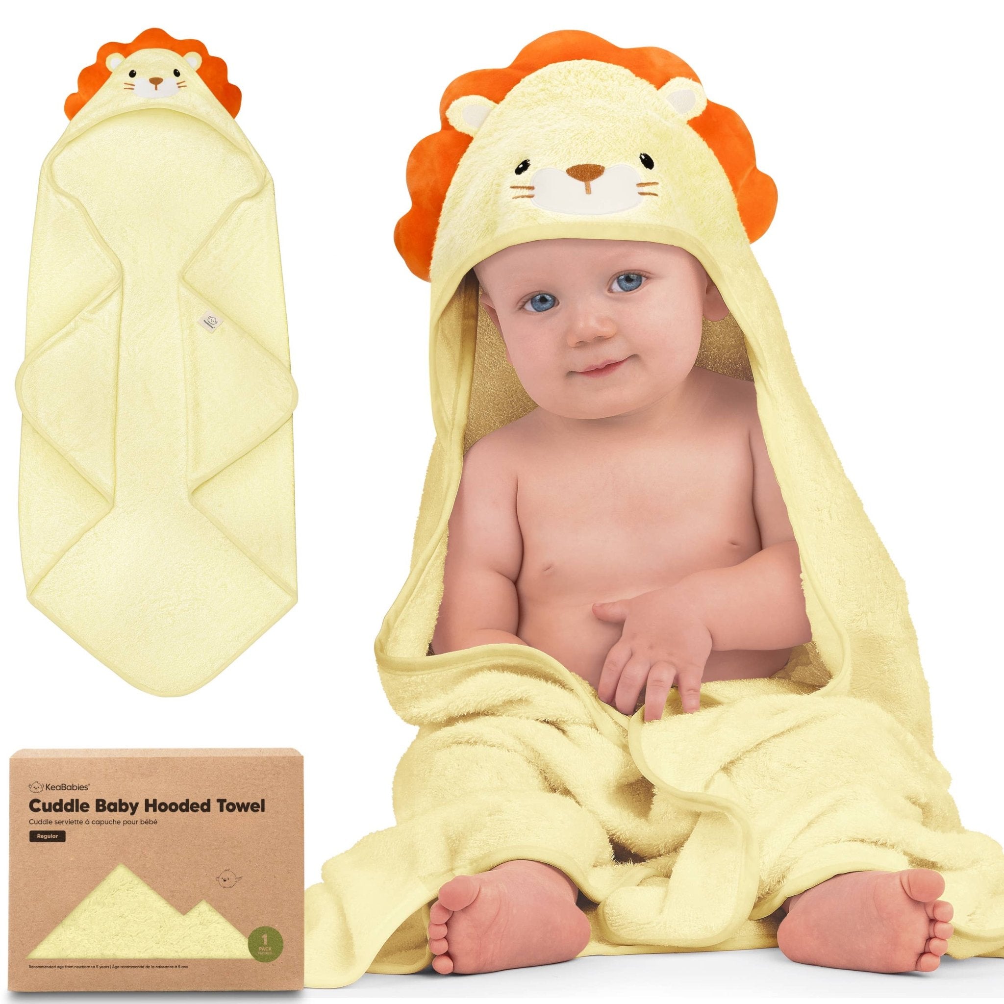 KeaBabies Cuddle Baby-Handtuch mit Kapuze: Löwe KeaBabies - malmichbunt.de