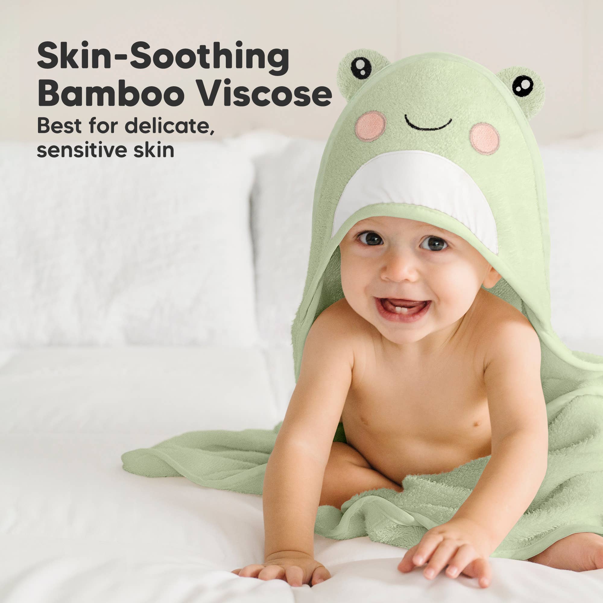 KeaBabies Kuschel-Baby Kapuzenhandtuch: Frosch KeaBabies - malmichbunt.de