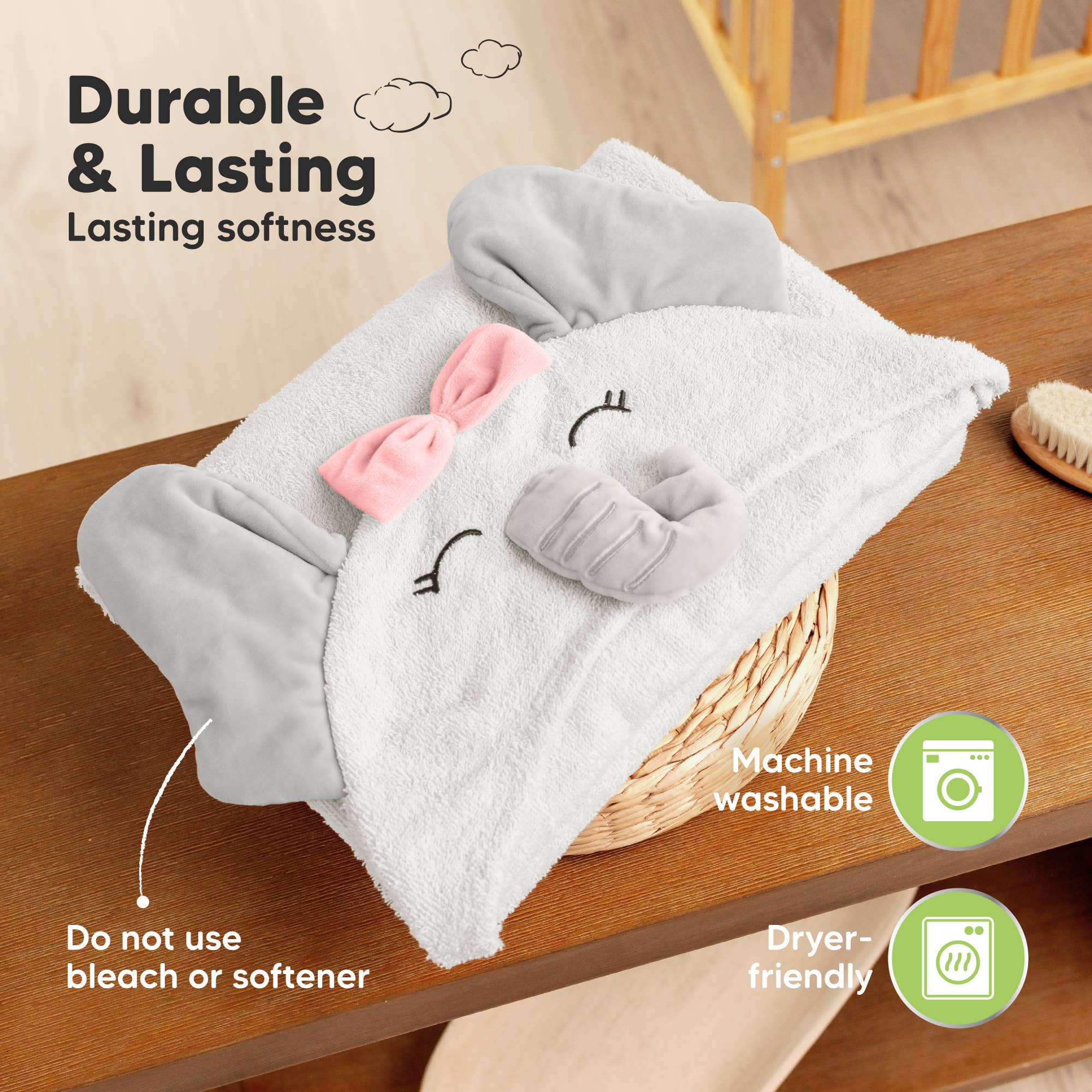 KeaBabies PlayPals Baby-Kapuzenhandtuch für Neugeborene: Ella KeaBabies - malmichbunt.de