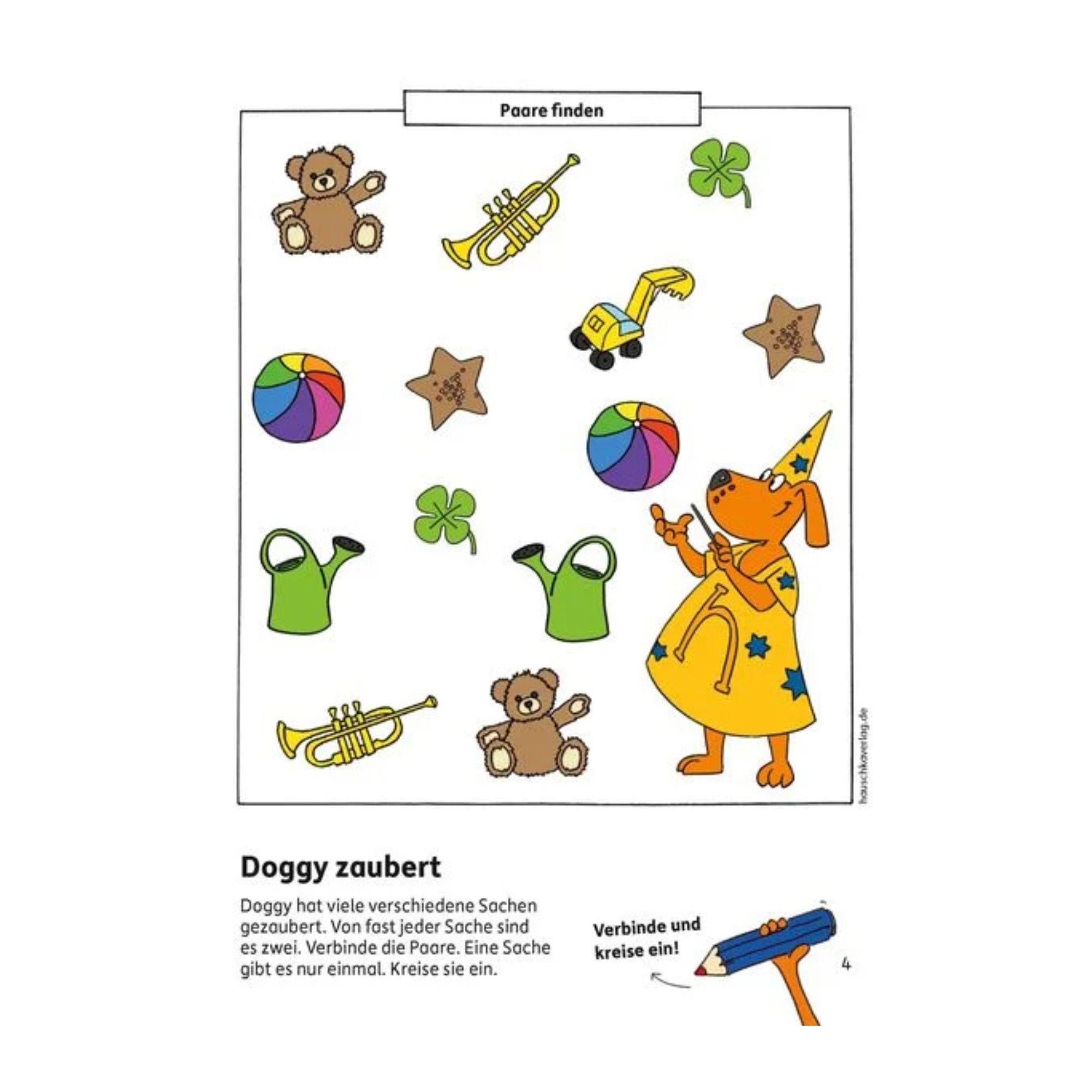 Kindergartenblock ab 4 Jahre - Kombinieren, rätseln, Fehler finden Nr. 609 Hauschka Verlag - malmichbunt.de