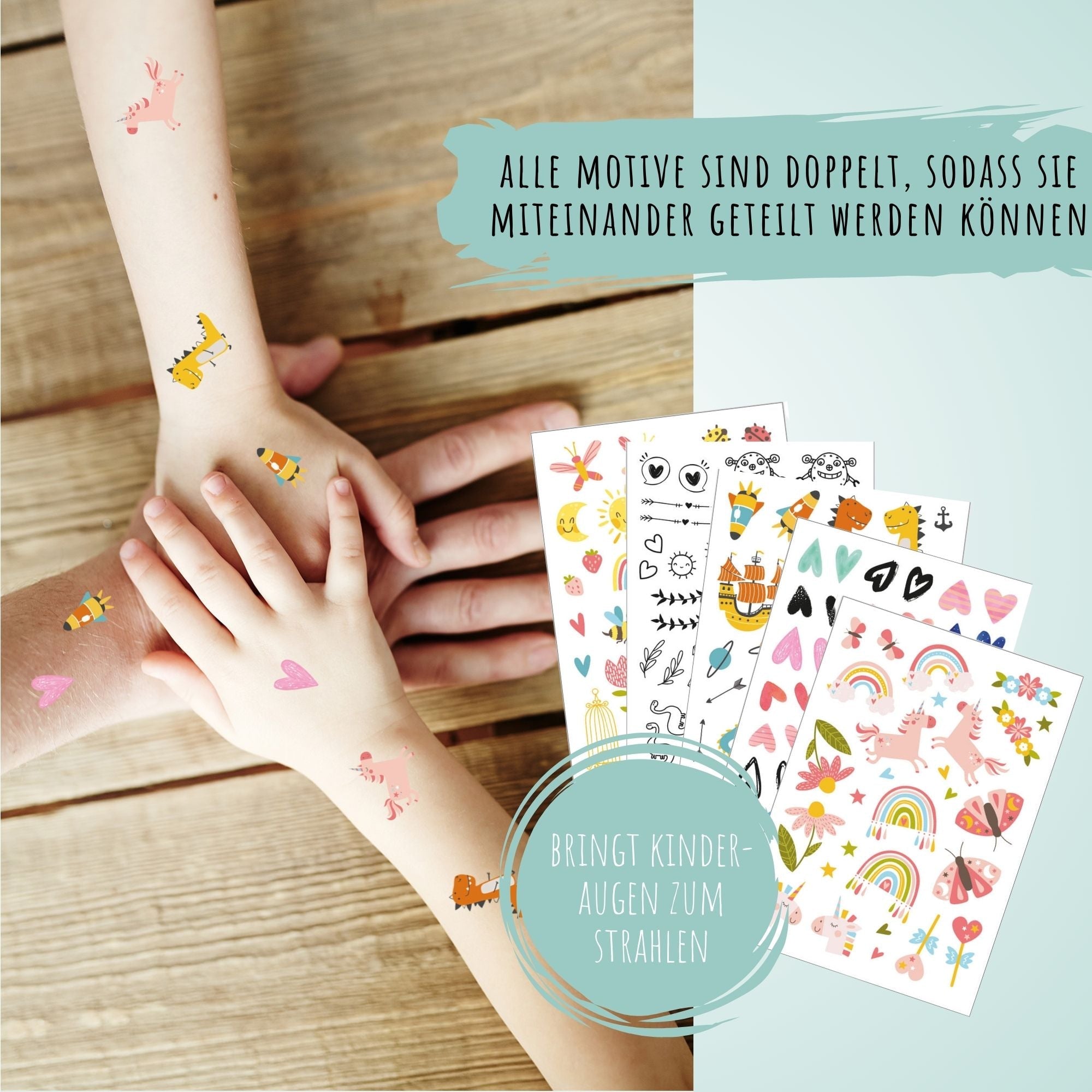 Kindertattoo - Set Freundschaftstattoos Du & Ich Jeka - malmichbunt.de