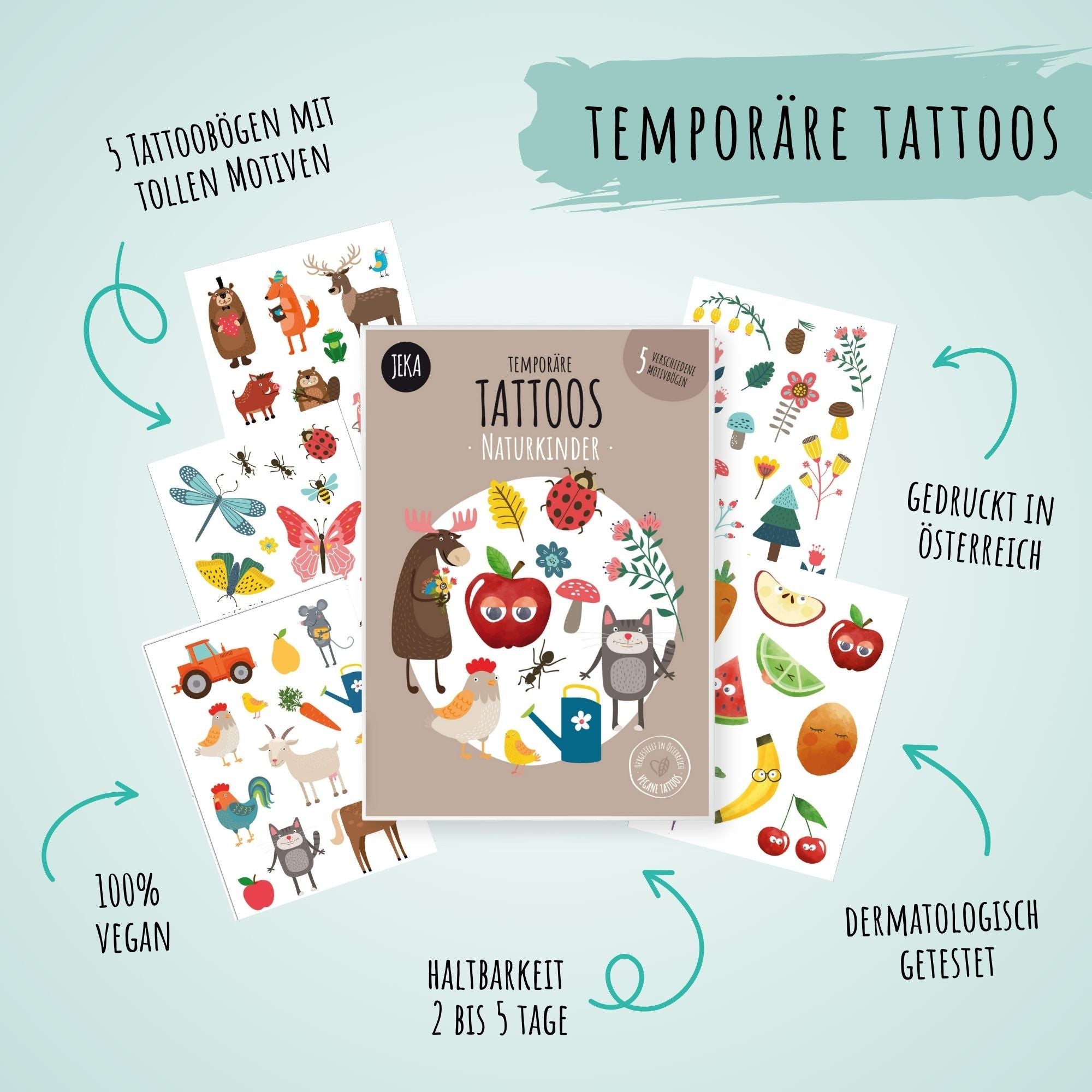 Kindertattoo - Set Naturkinder Jeka - malmichbunt.de