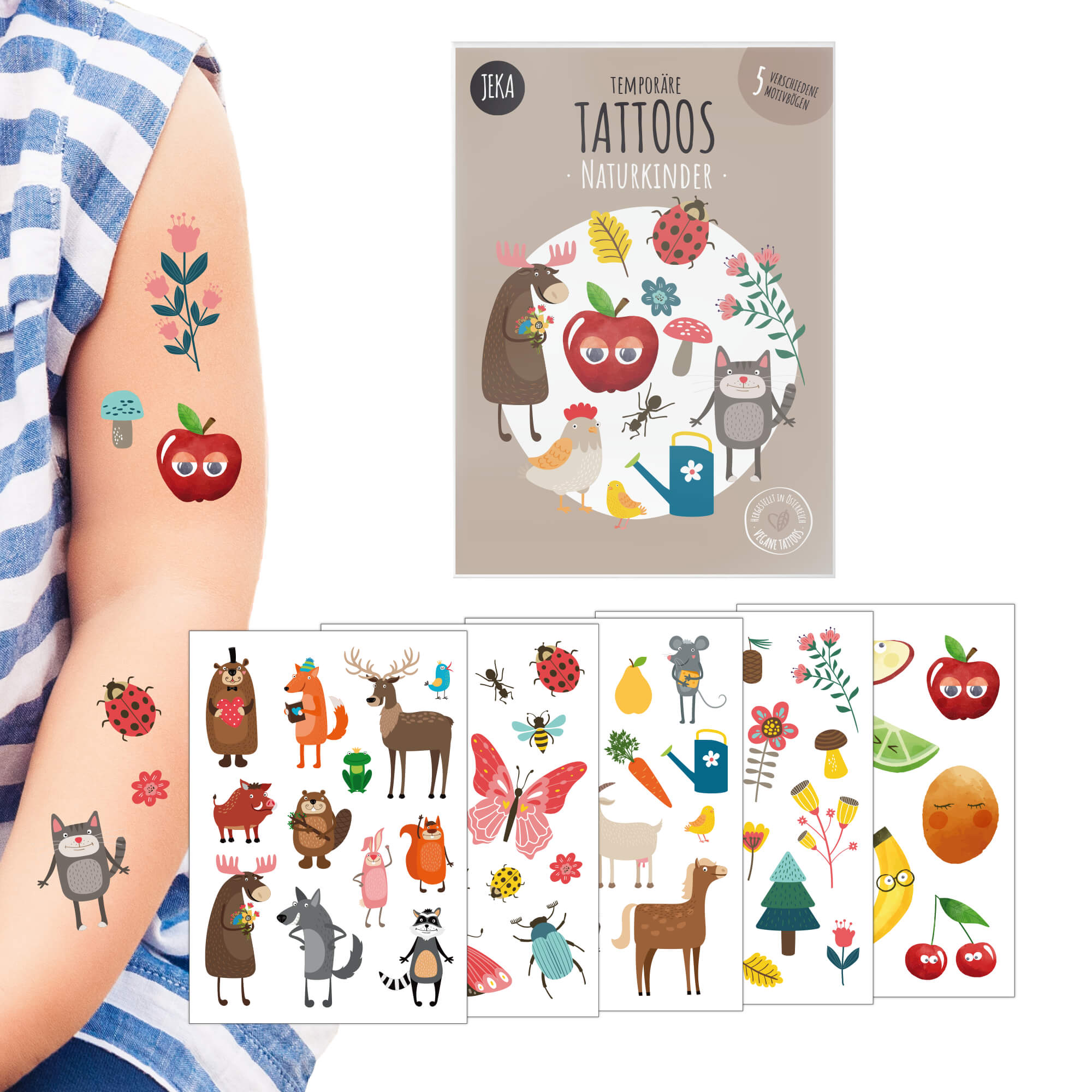 Kindertattoo - Set Naturkinder Jeka - malmichbunt.de