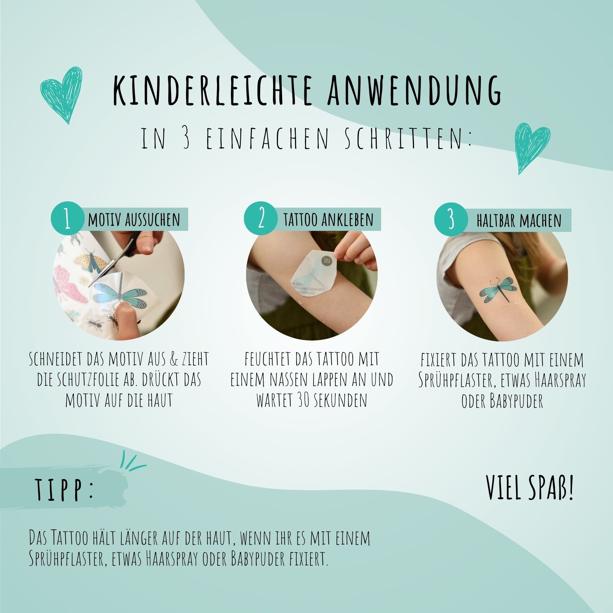 Kindertattoo - Set Tiere Jeka - malmichbunt.de