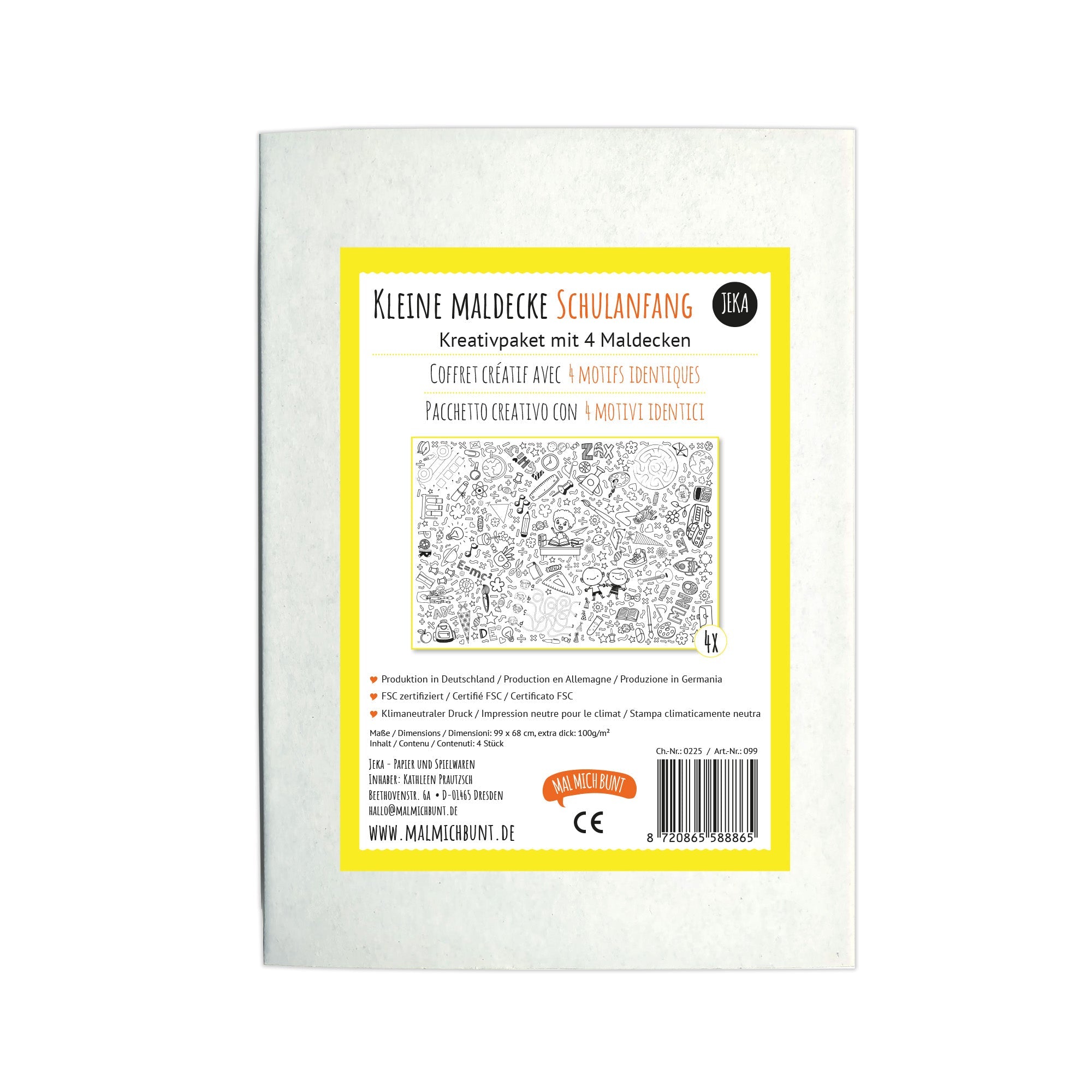 Kleine Maldecke 4er Paket Schulanfang Jeka - malmichbunt.de