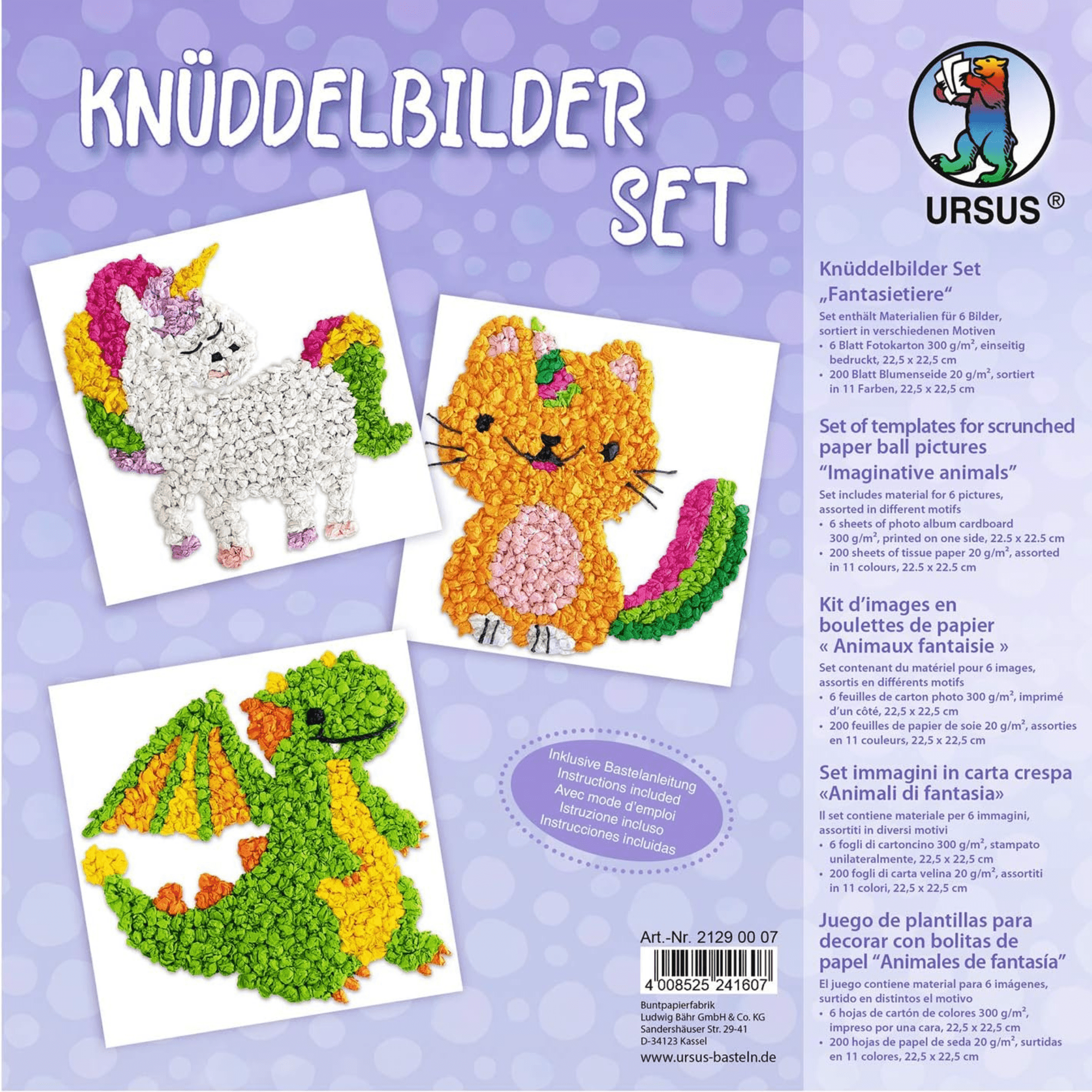 Knüddelbilder - Set "Fantasietiere" Ursus - malmichbunt.de