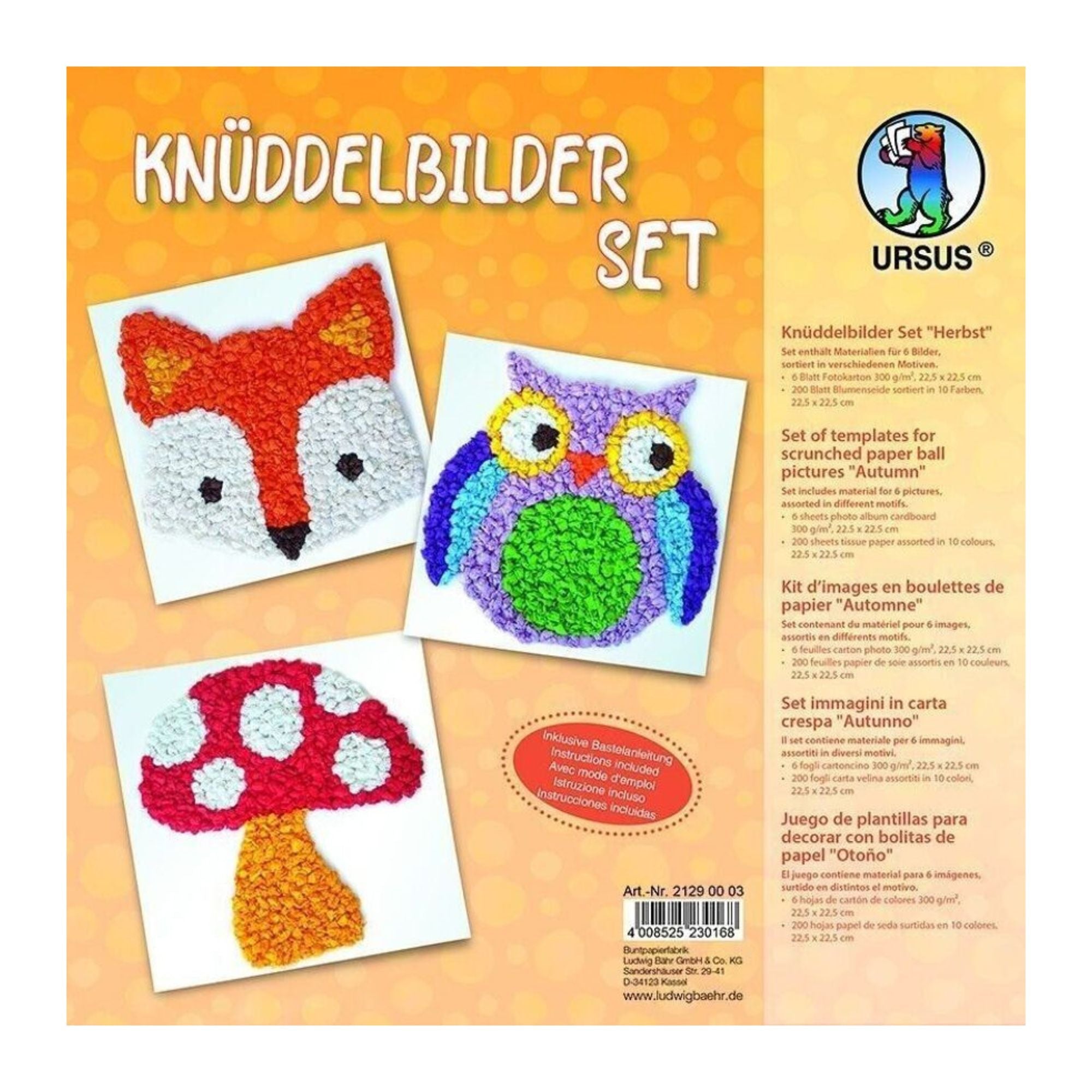 Knüddelbilder - Set "Herbst" Ursus - malmichbunt.de