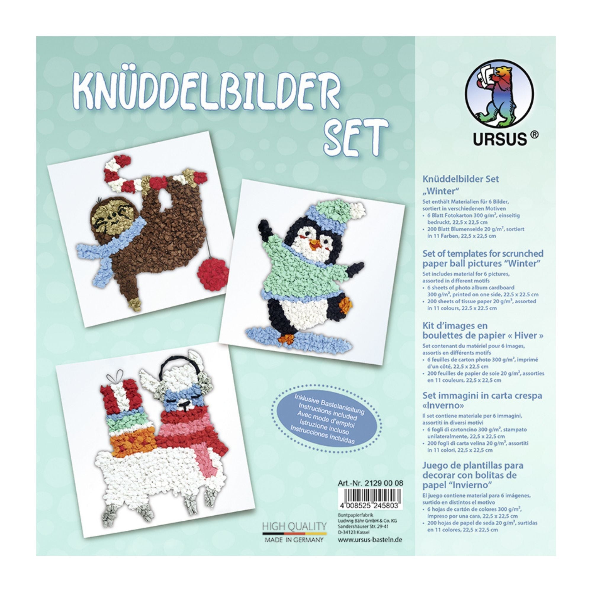 Knüddelbilder - Set "Winter" Ursus - malmichbunt.de