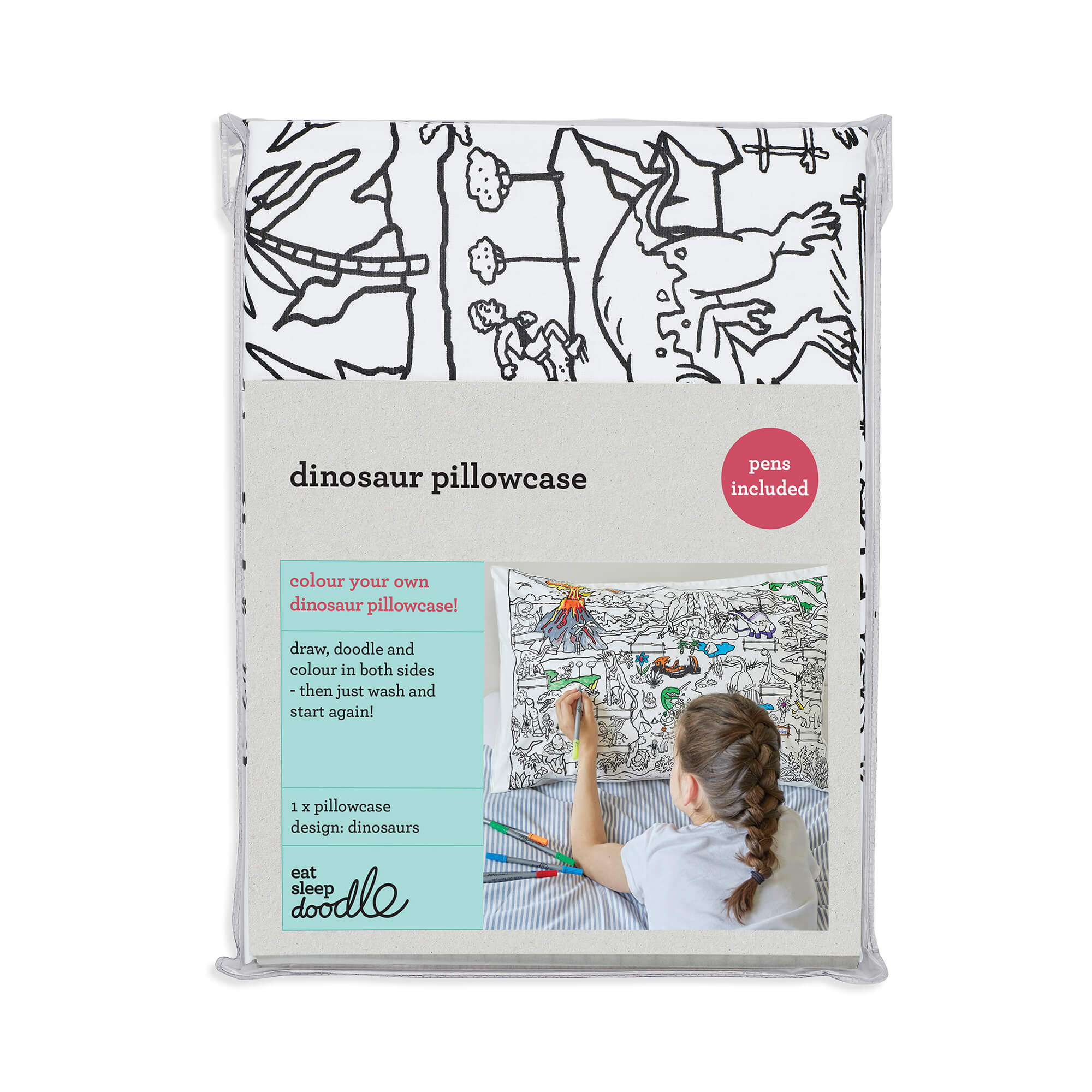 Kopfkissen zum Ausmalen Dinosaurier EatSleepDoddle - malmichbunt.de