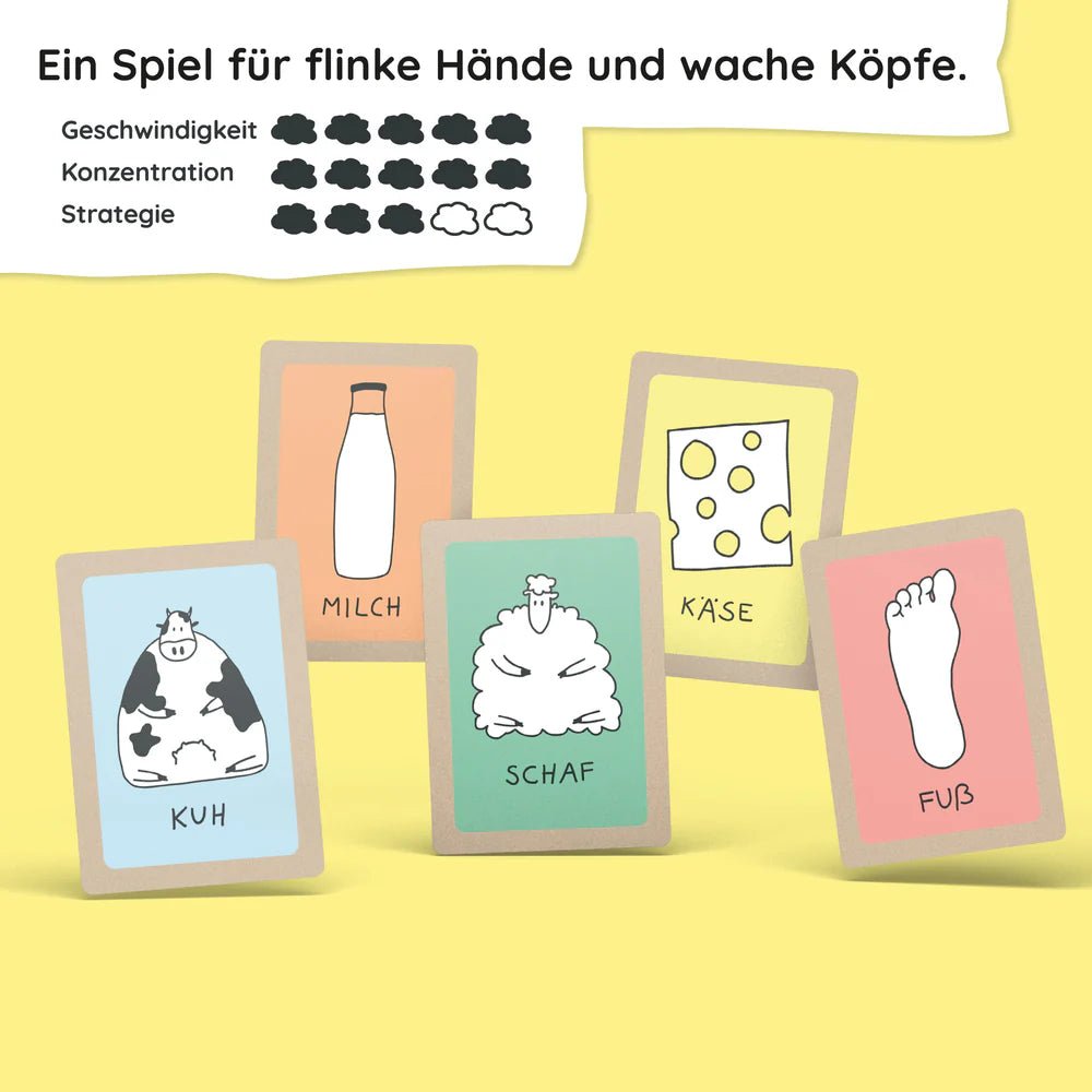 Kuhmilchschafkäsefuß - Konzentrationsspiel Pihu - malmichbunt.de
