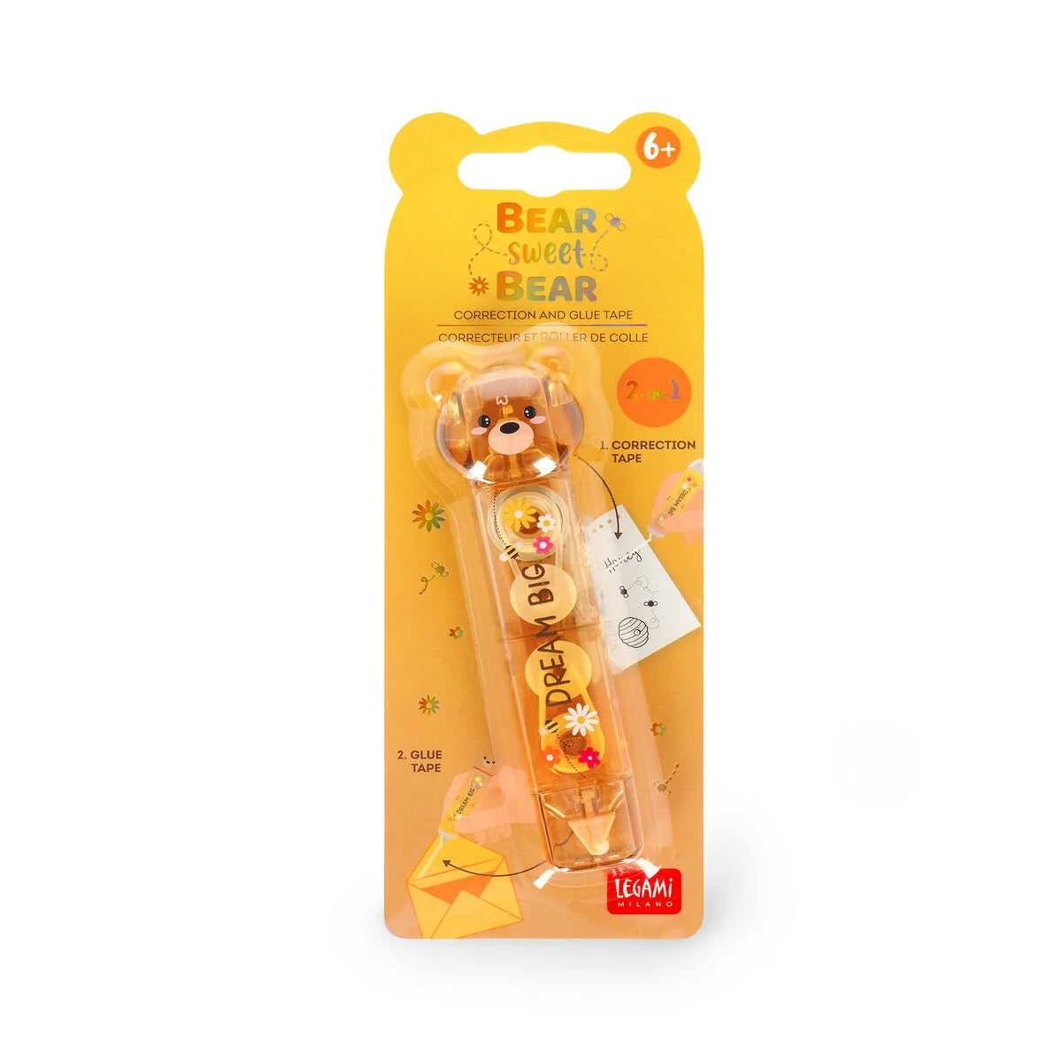 Legami Bear Sweet Bear - 2-in-1 Korrekturroller