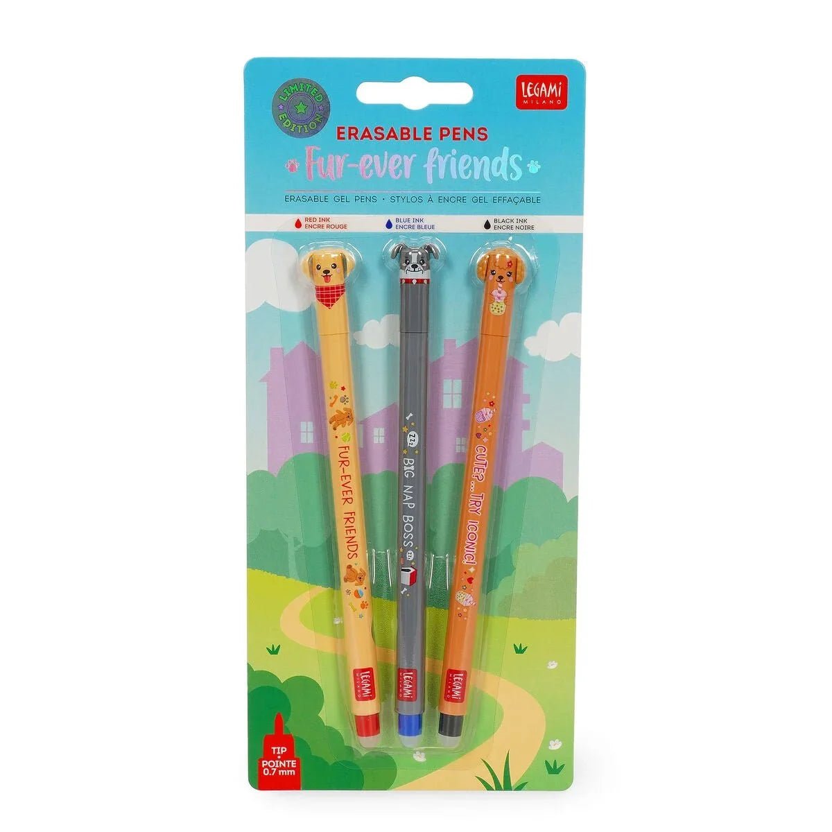 🎁 Legami Set mit 3 Löschbaren Gelstiften - Fur-ever Friends (100% off) Legami - malmichbunt.de