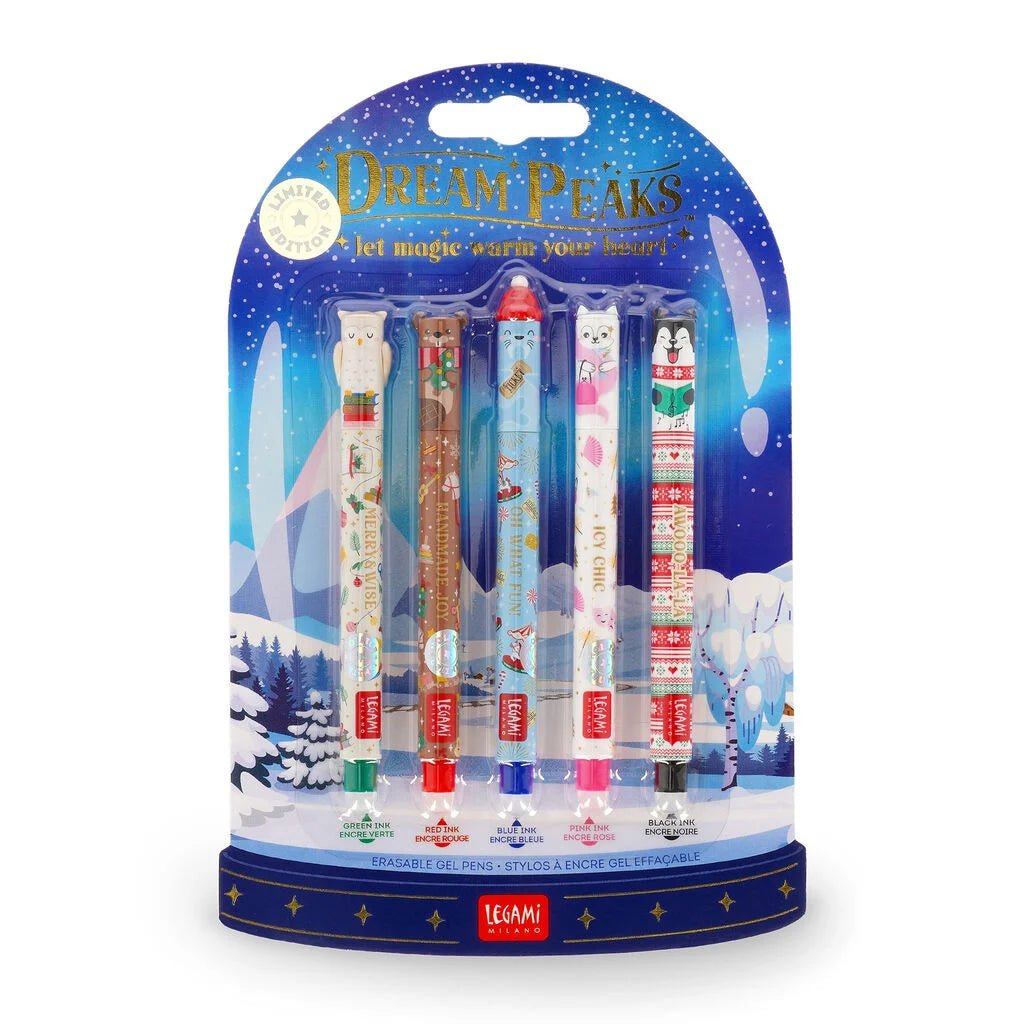 Legami Weihnachten 2027 - Set aus 5 Mini Erasable Pens – Dream Peaks Legami - malmichbunt.de