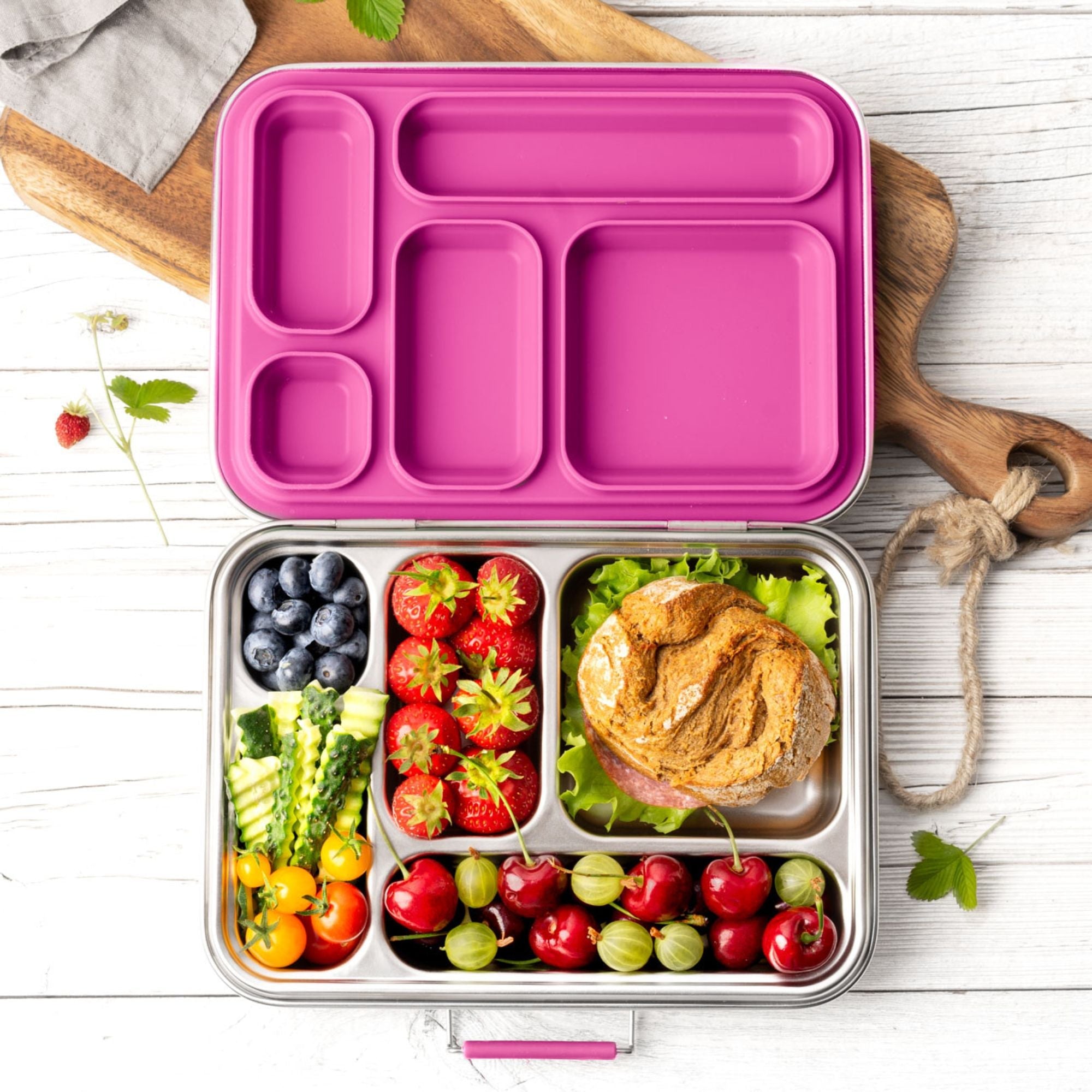LEKKABOX® Edelstahl Brotdose Grande - Berry Lekkabox - malmichbunt.de
