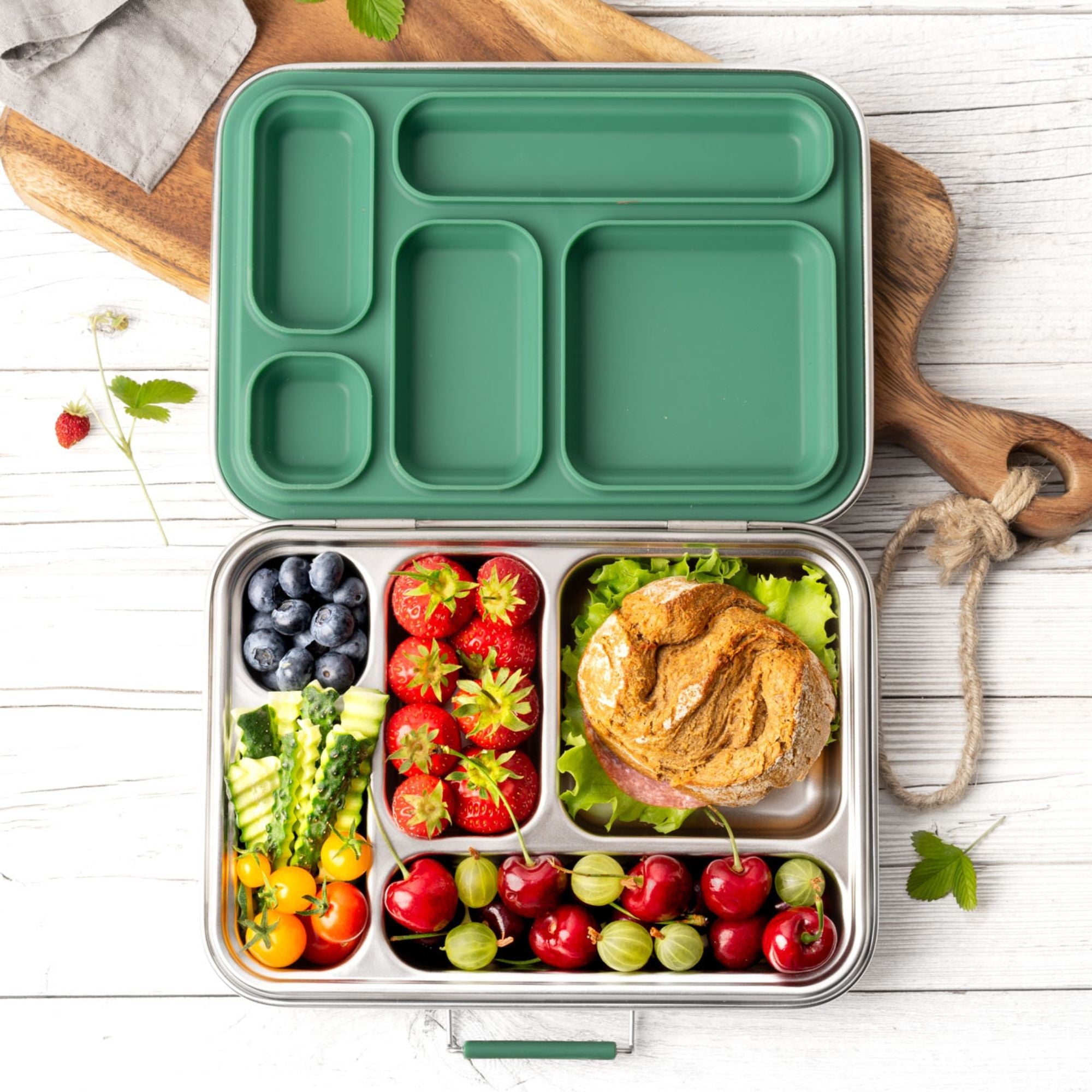 LEKKABOX® Edelstahl Brotdose Grande - Forest Lekkabox - malmichbunt.de