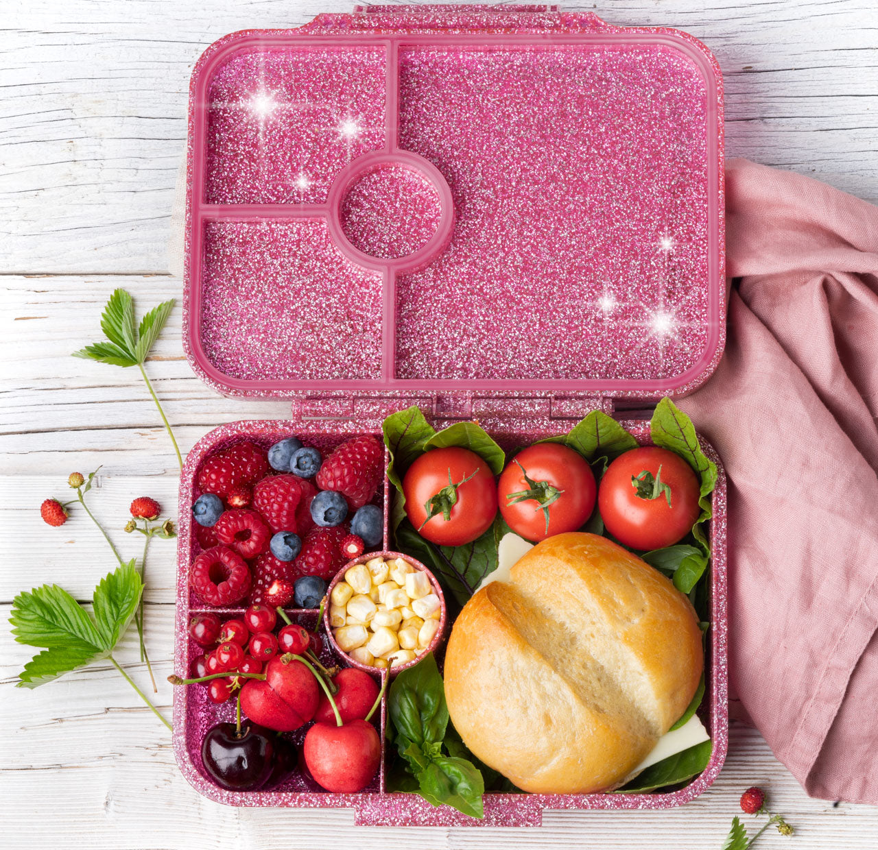 Brotdose Lekkabox Glamour Glitzer Pink