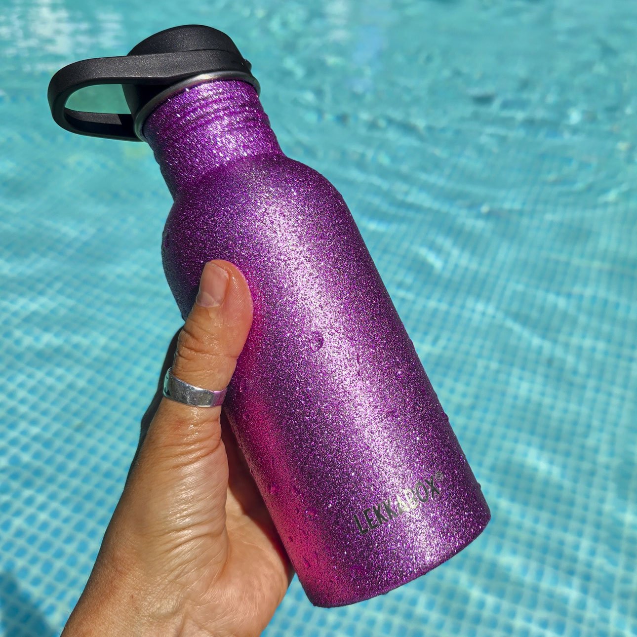 LEKKABOX® Go Glitzer - Trinkflasche – Pink 500ml Lekkabox - malmichbunt.de