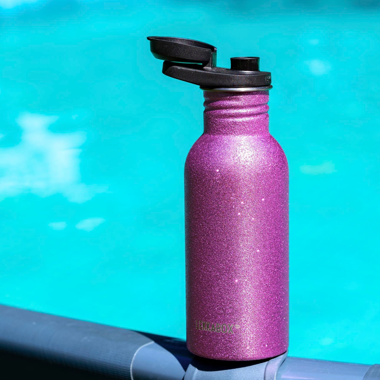 LEKKABOX® Go Glitzer - Trinkflasche – Pink 500ml Lekkabox - malmichbunt.de