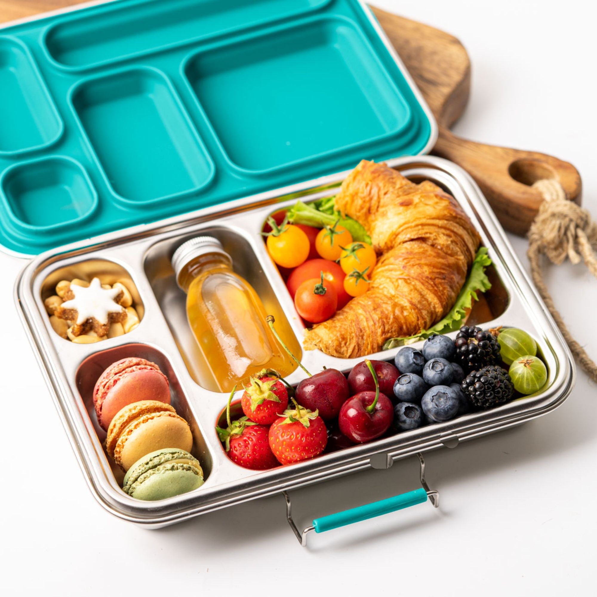 LEKKABOX® Edelstahl Brotdose Grande - Petrol